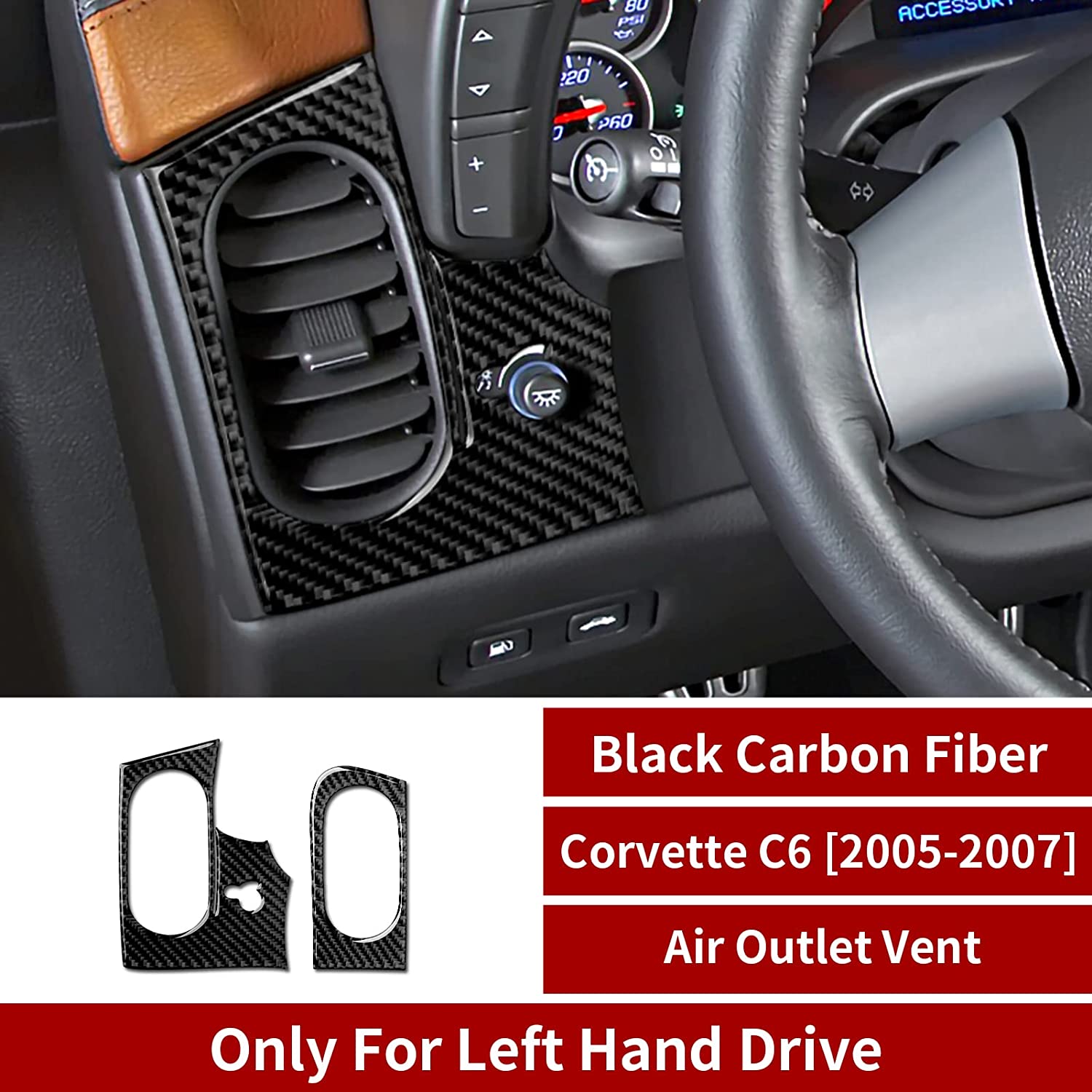 Car Air Outlet Vent Sticker Decal Carbon Fiber Interior Trim Cover - Delicate Leather