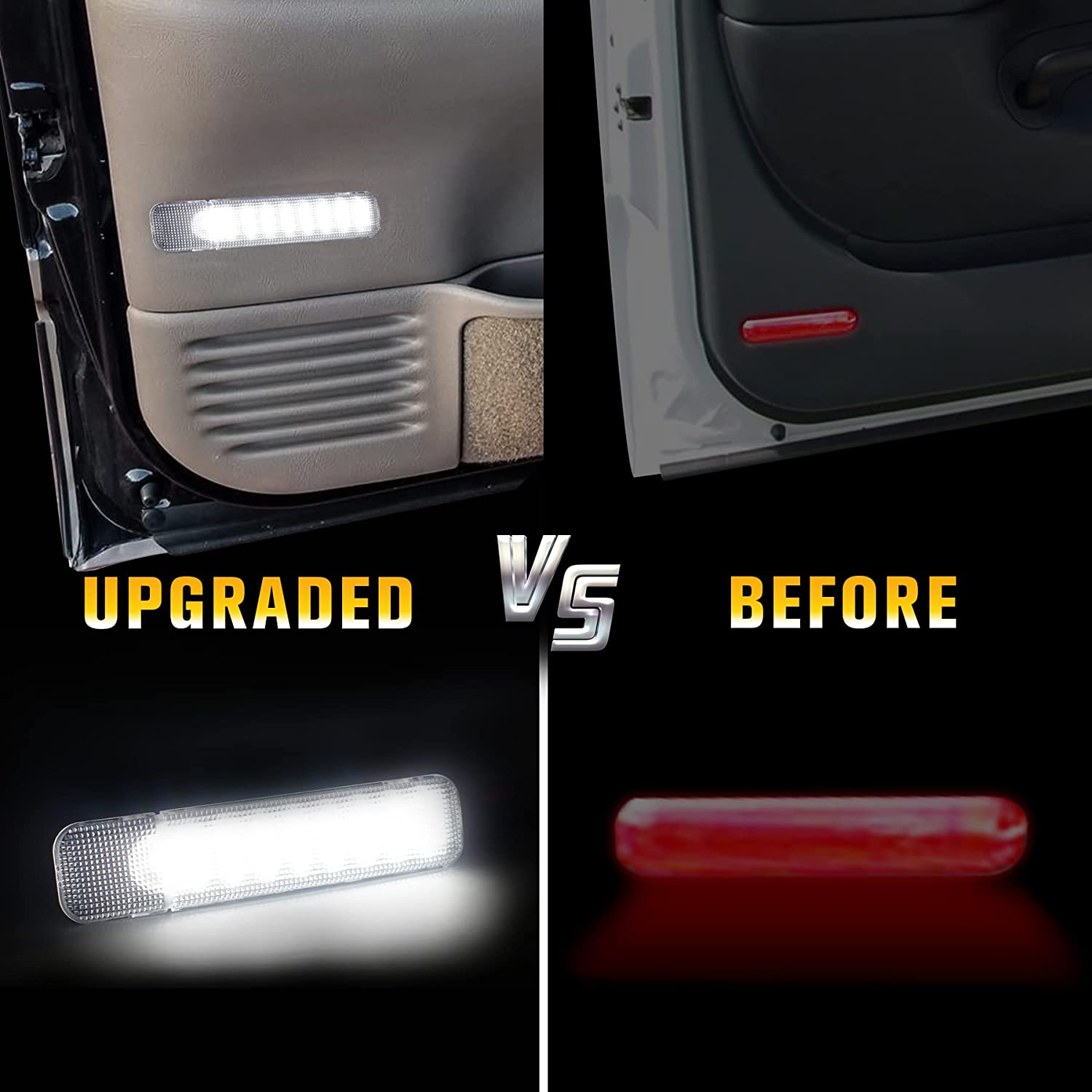 Interior Light LED Door Panel Courtesy Light Warning Light Lamp Assembly Compatible with Silverado/Sierra C/K 1500 2500 3500 Pickup Suburban Tahoe Avalanche Yukon Cadillac Escalade - Delicate Leather