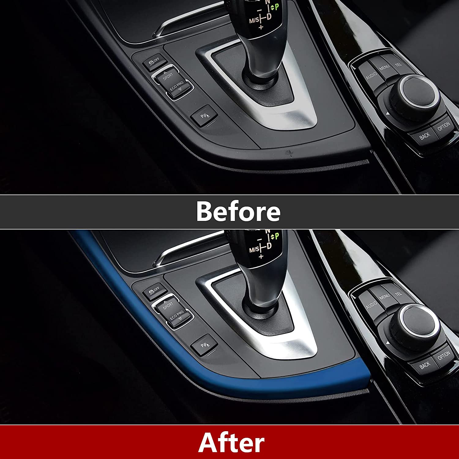 Car Gear Shift Cover Panel Sticker Decal ABS Trim fit for F30 F31 F34 3GT F32 F33 F36 3 4 Series Car Accessories - Delicate Leather