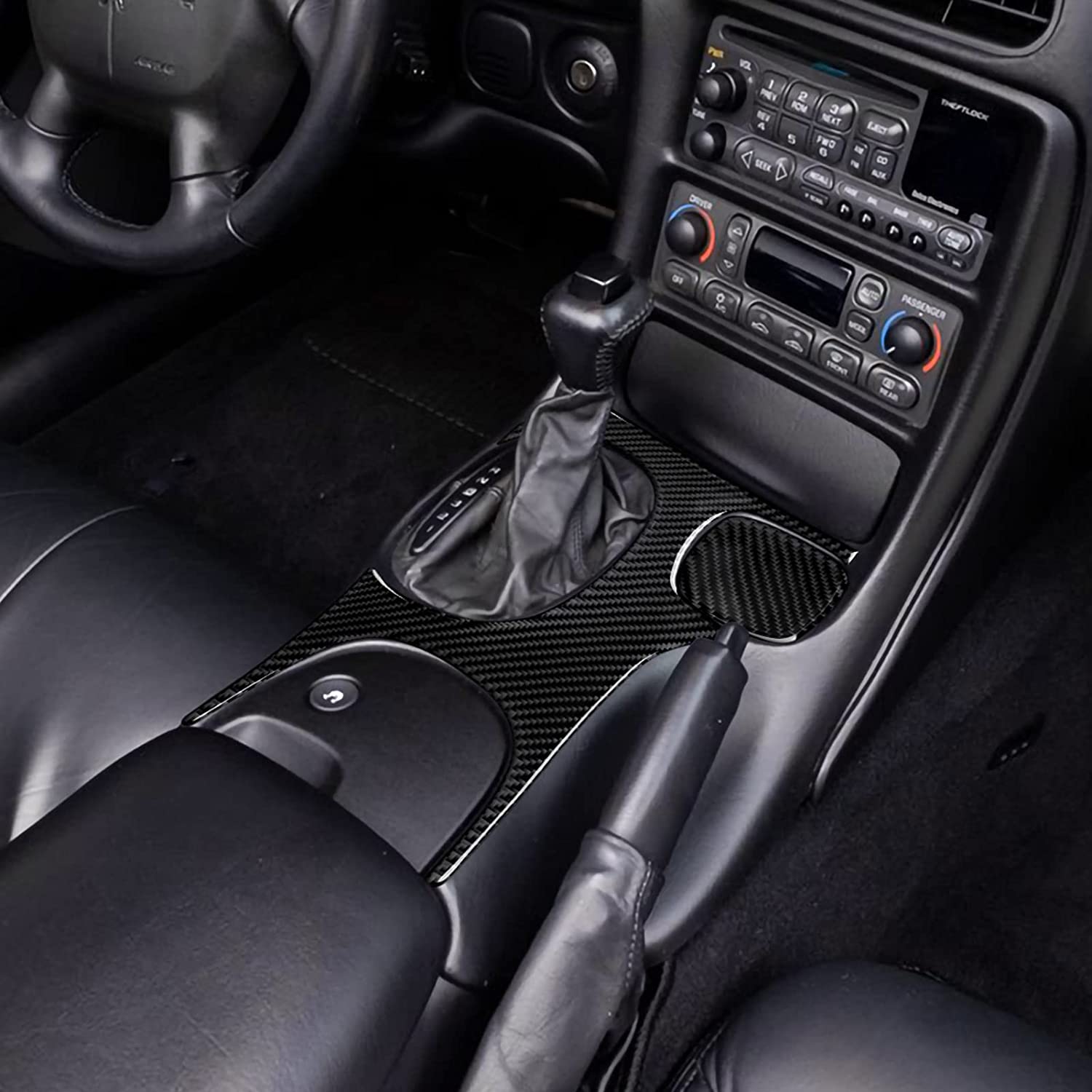 Carbon Fiber Car Gear Shift Box Panel Sticker Decal Interior Trim Cover for Chevrolet Corvette C5 1998 1999 2000 2001 2002 2003 2004 Accessories - Delicate Leather