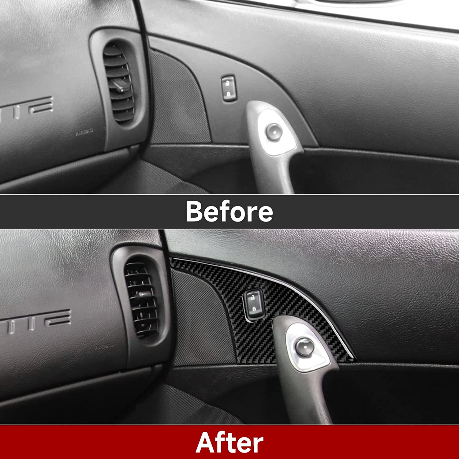 Car Co-Pilot Storage Box Switch Sticker Decal Carbon Fiber Interior Trim Cover Compatible with C6 2005 2006 2007 Car Accessories - Delicate Leather