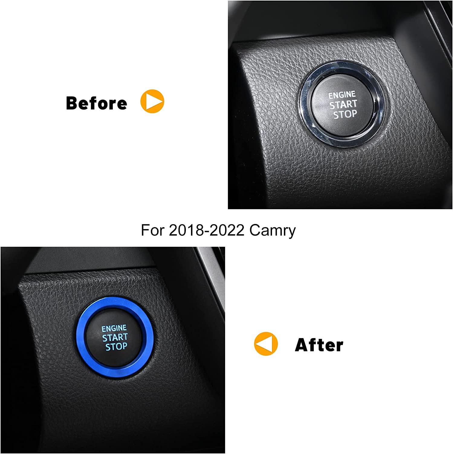3Pcs Compatible with Camry 2023 2022 2021 Accessories Car Auto Air Conditioning AC Button Cover Trims with Engine Start Stop Push Button Switch Cover Ring Sporty - Delicate Leather