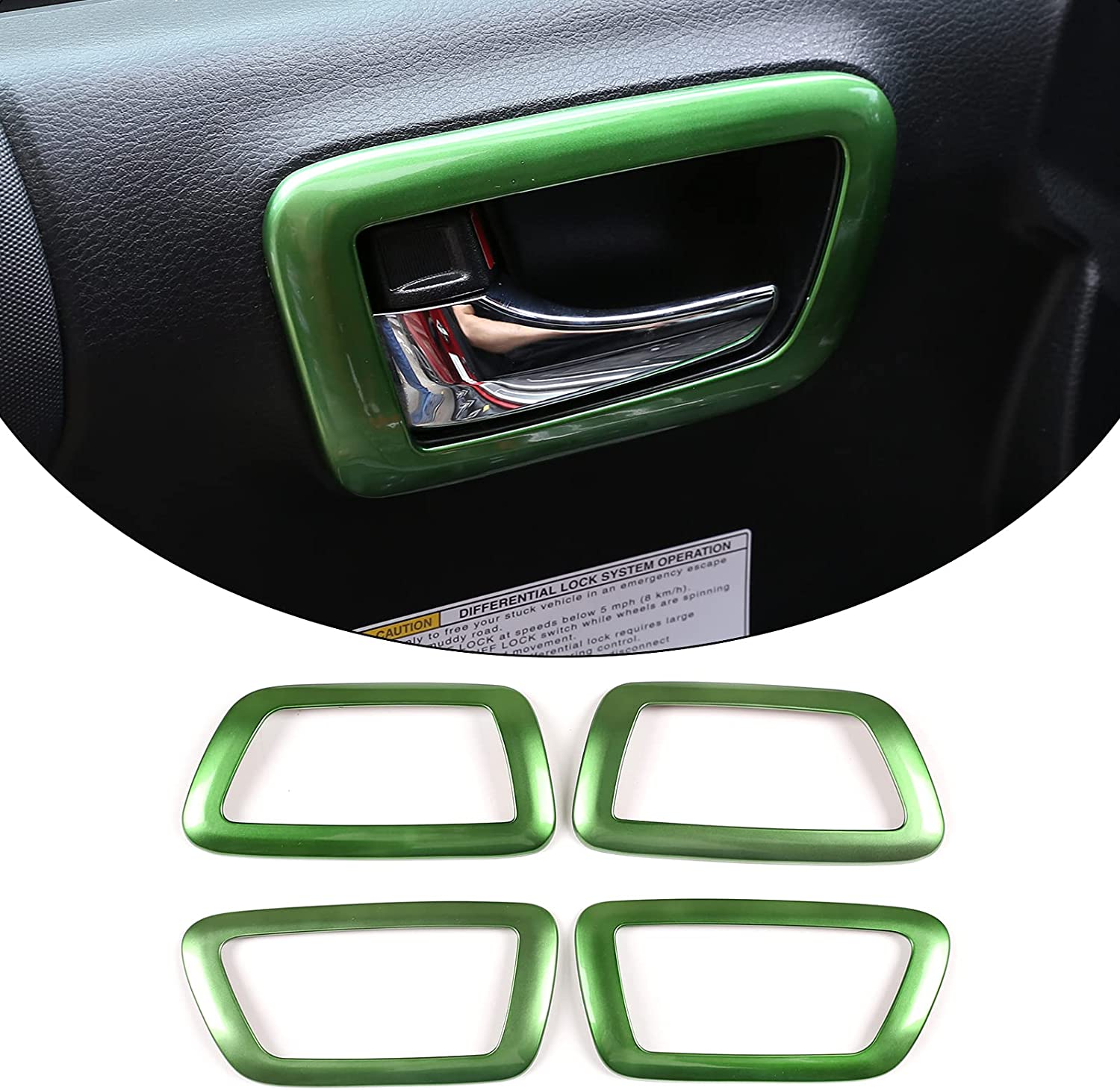 ABS Inner Car Look Interior Door Handle Panel Cover Trim - Delicate Leather