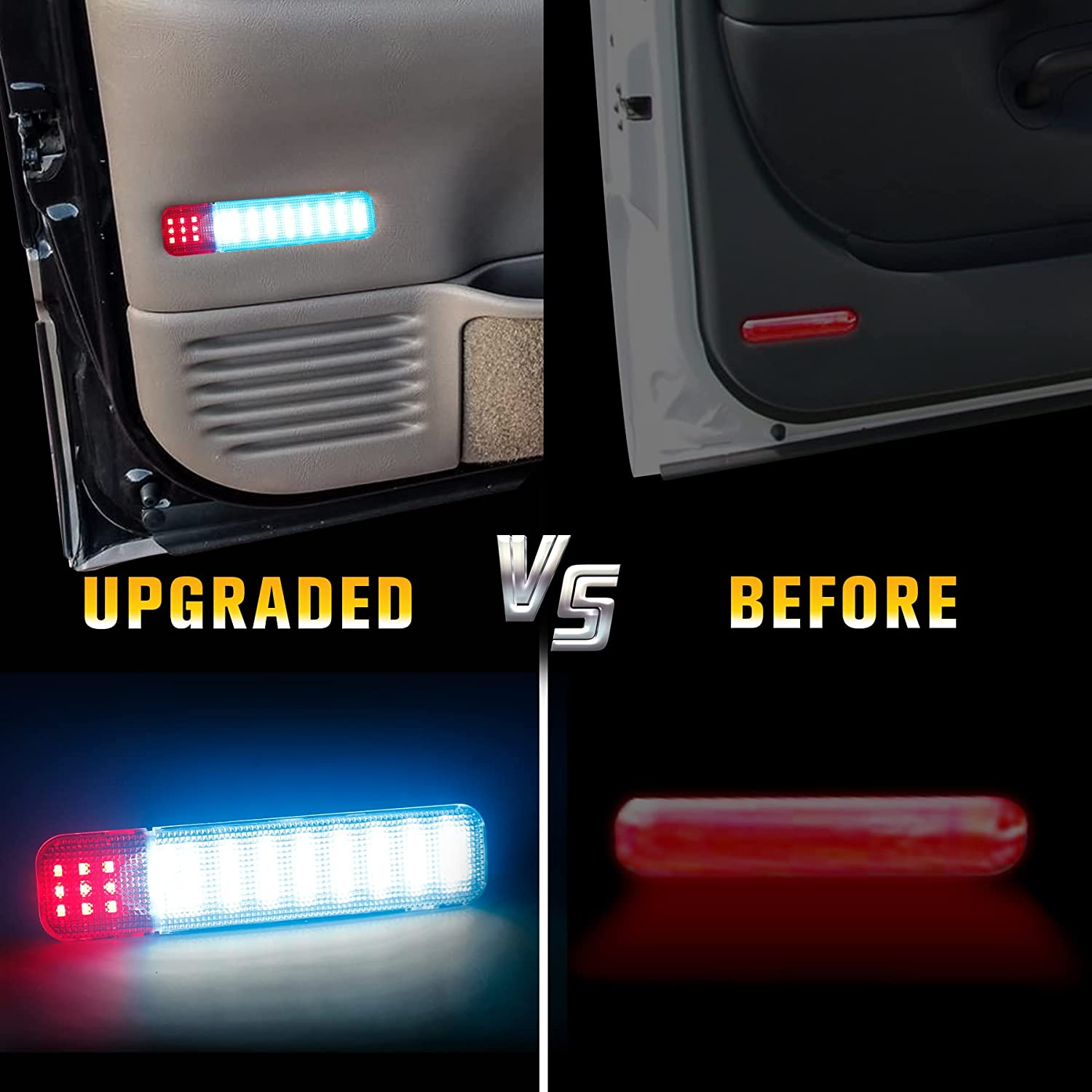 LED Interior Door Light Door Panel Courtesy Light Ice Blue Step Light Assembly - Delicate Leather