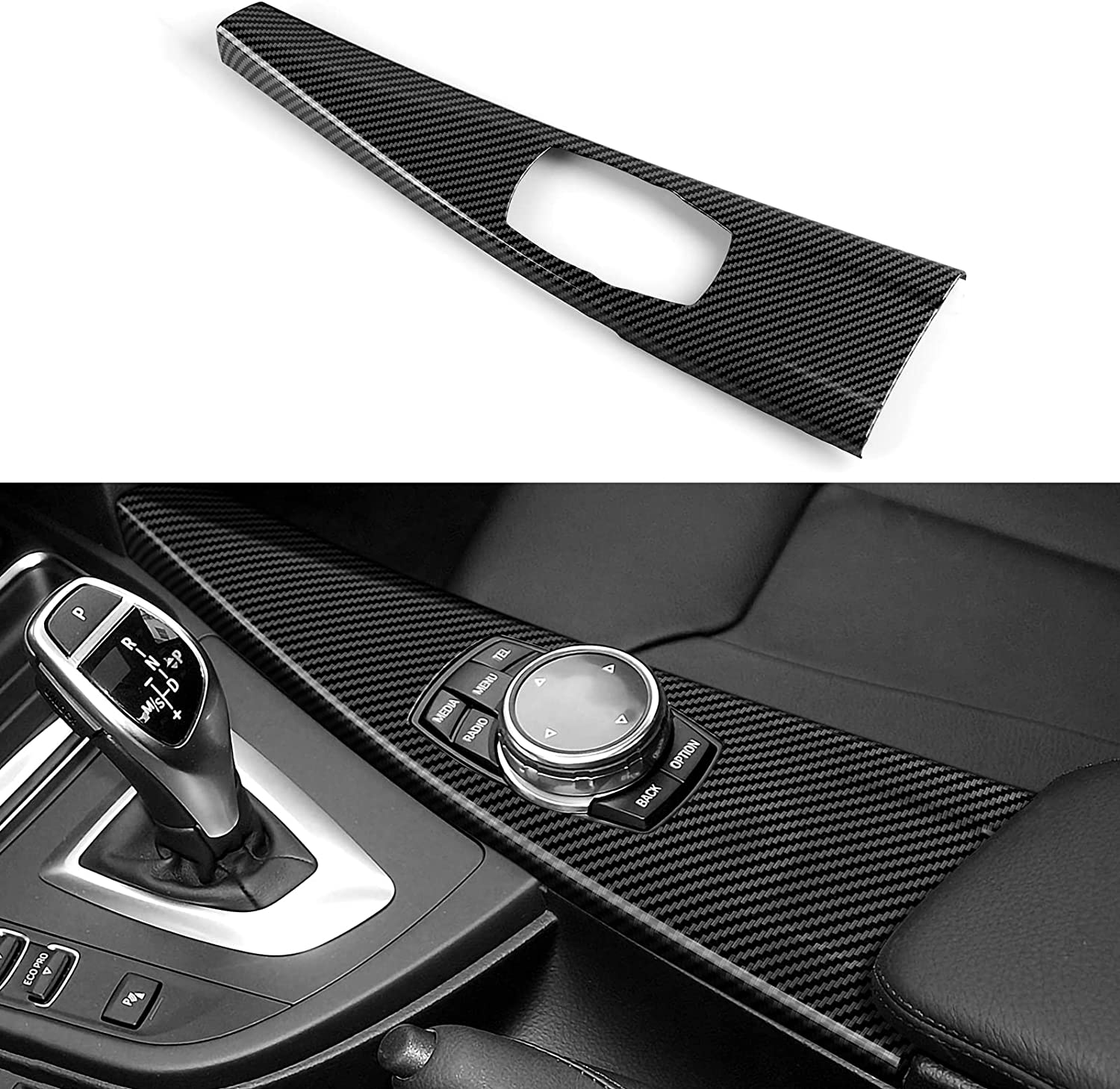 Car Multimedia Cover Sticker Wrap Carbon Color ABS Decal Trim fits for F30 F31 F34 3GT F32 F36 Accessories - Delicate Leather