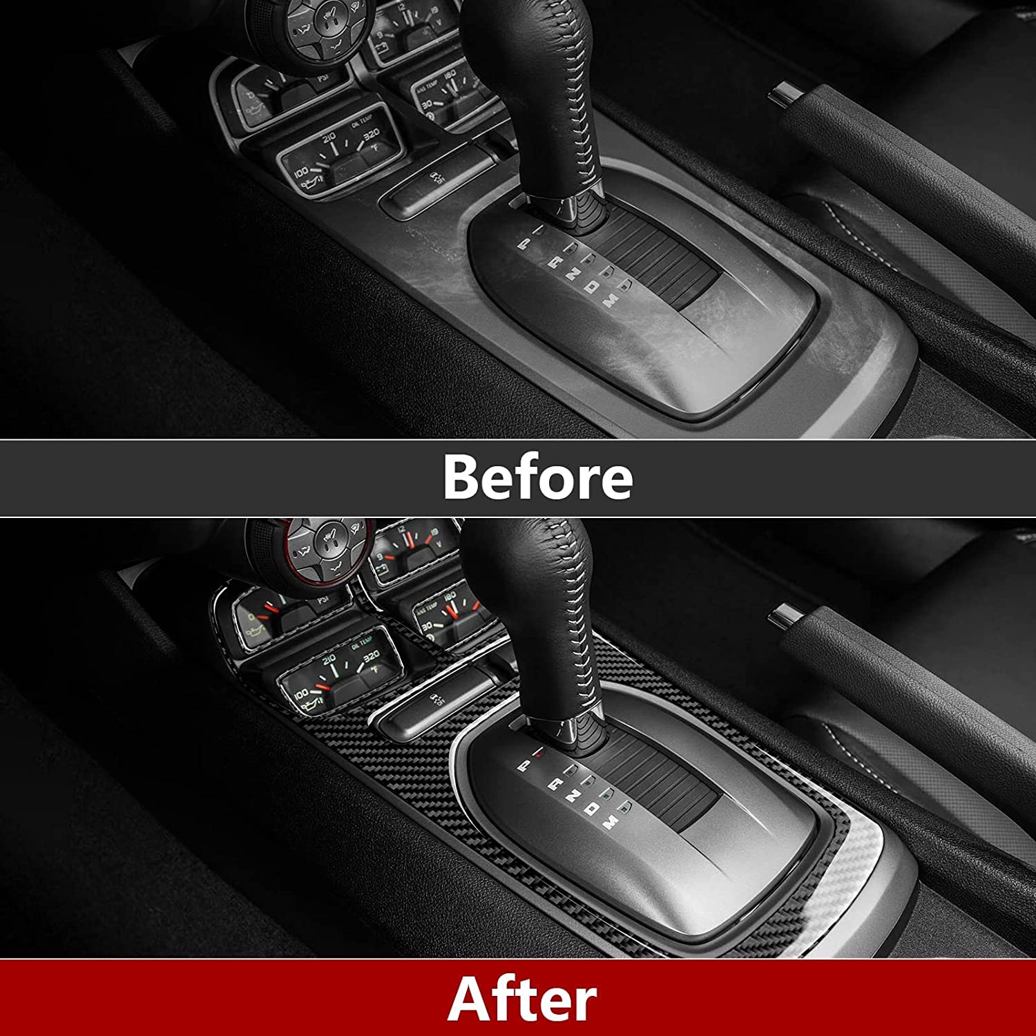 Car Center Console Gear Shift Panel Sticker Decal Carbon Fiber Interior Trim Cover - Delicate Leather