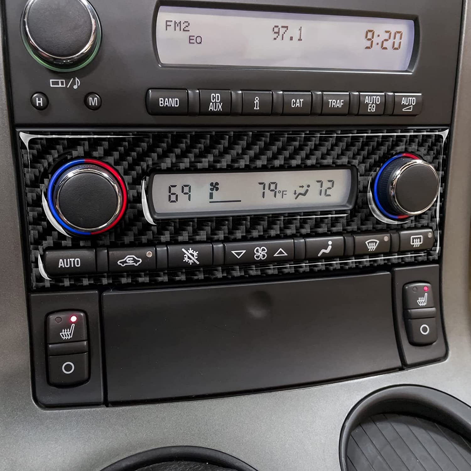 Car Central Air Outlet Sticker Decal Carbon Fiber Interior Trim Cover - Delicate Leather