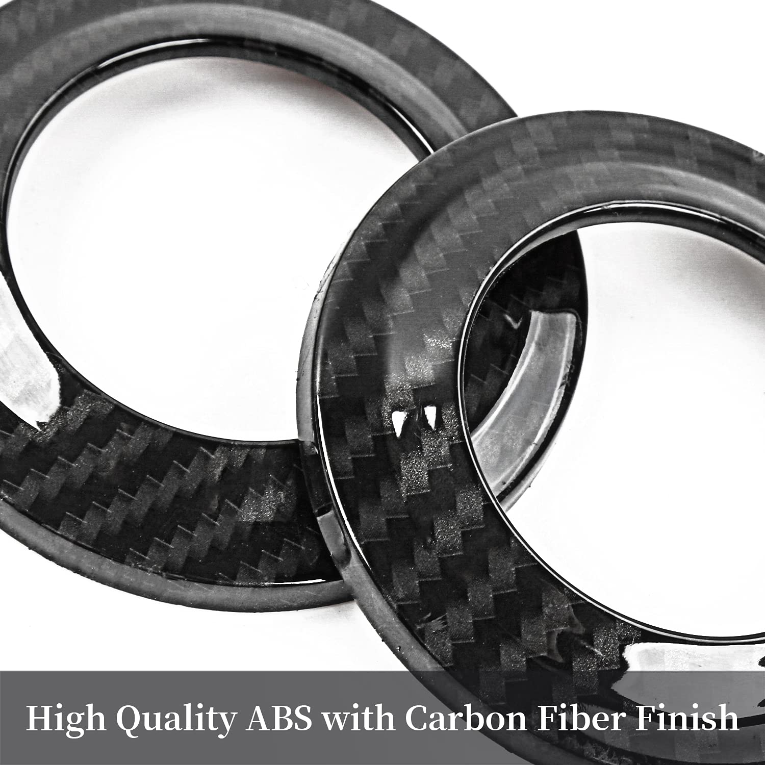 A Pillar Speaker Decoration Cover Trim, ABS Carbon Fiber Interior Accessories Compatible with 2007-2014 Wrangler JK - Delicate Leather