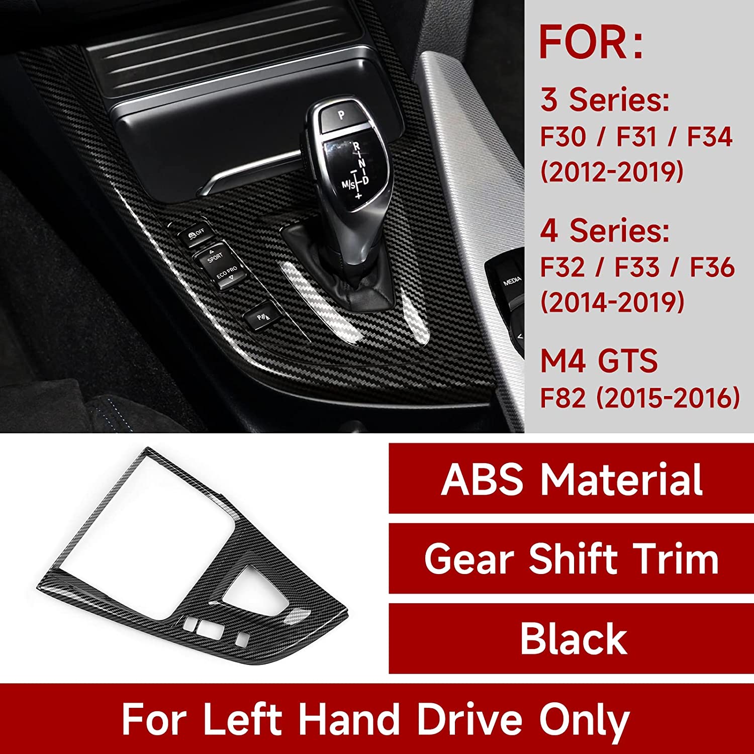 Car Sticker Carbon Style ABS Decal Trim Cover fits for F30 F31 F34 3GT F32 F33 F36 Accessories - Delicate Leather