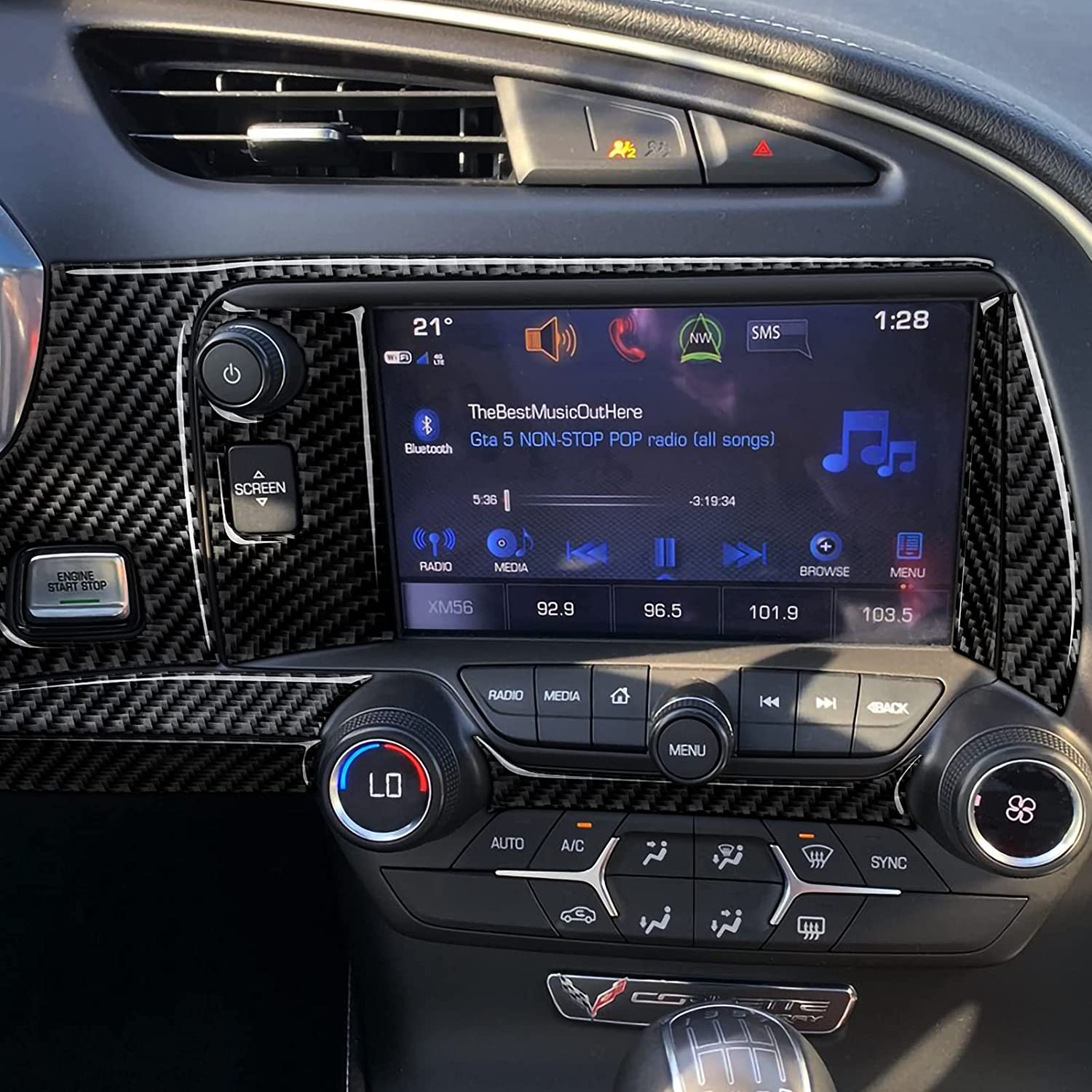 C7 Car Headlight Switch Panel Sticker Decal Carbon Fiber Interior Trims Accessories Cover for C7 2014 2015 2016 2017 2018 2019 - Delicate Leather