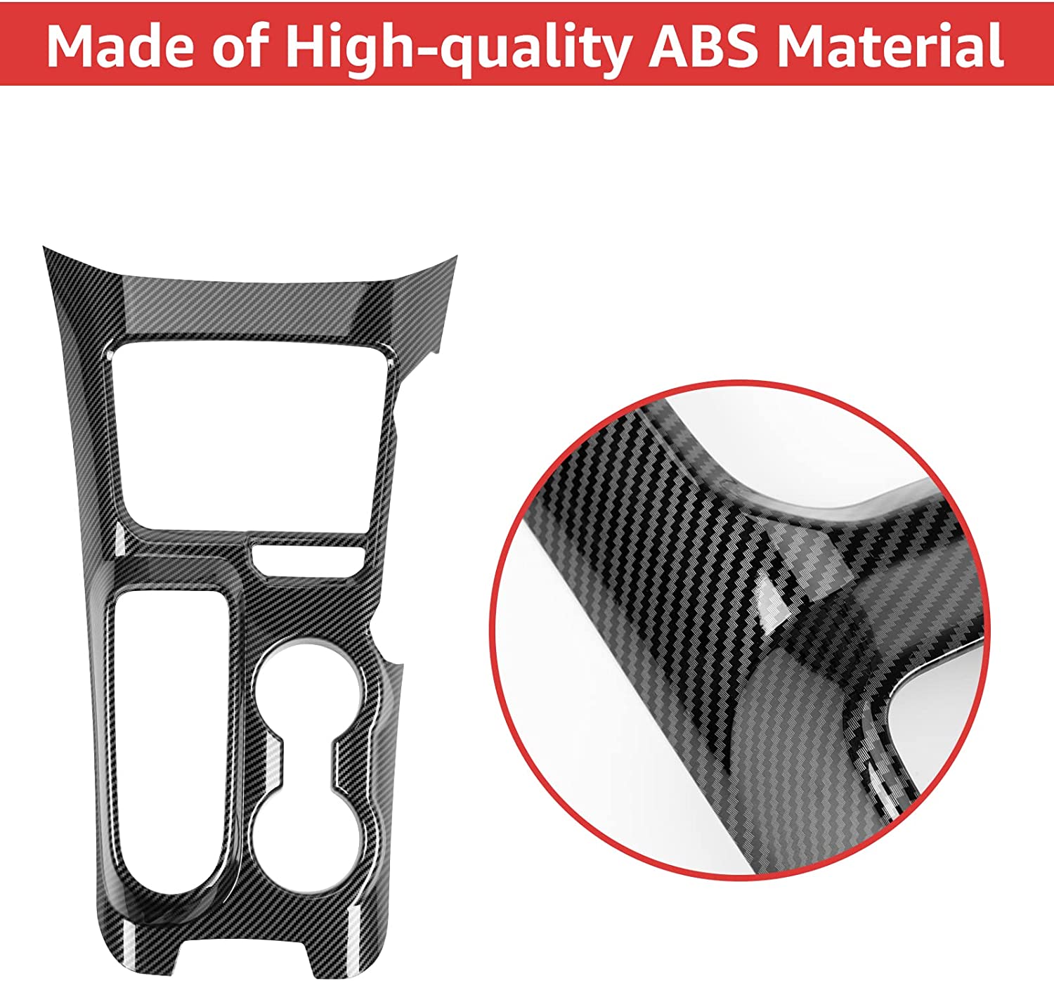 Gear Shifter Trim for 2021 2022 Ford Bronco Center Console Panel Decoration Cover Plate Frame Transmission Box Interior Accessories Sticker, ABS Carbon Fiber - Delicate Leather