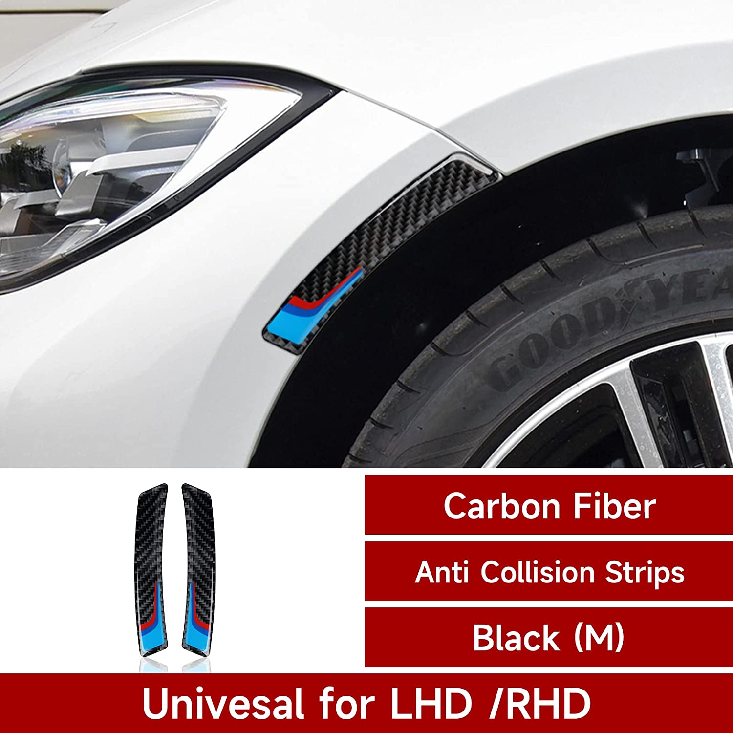 2PCS Universal Wheel Hub Protector Sticker Anti Collision Strips Carbon Fiber Decal Trim Compatible with 1 2 3 4 5 6 7 Series X1 X2 X3 X4 X5 X6 Accessories - Delicate Leather