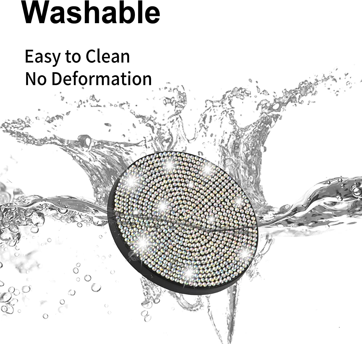 Bling Cup Holder Coasters for Car, 4PCS Universal Non-Slip Cup Holder, Embedded Decorative Coasters, Shiny Crystal Car Interior Accessories Gifts for Women - Delicate Leather