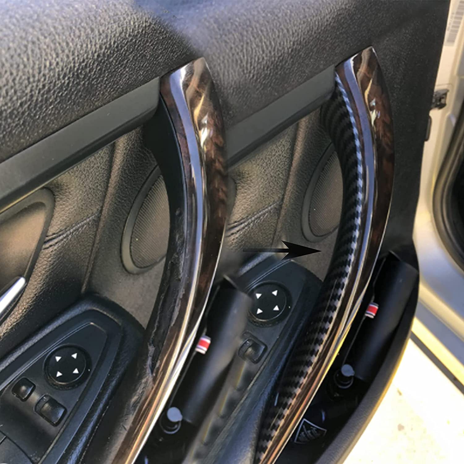 Front Left Driver Side Interior Inner Inside Door Pull Handle Grab Trim Compatible with BMW 3 Series 4 Series 320,328,330,335,M3 2012-2018 and 428, 435,M4 2014-2017 Replace 51417279311 - Delicate Leather