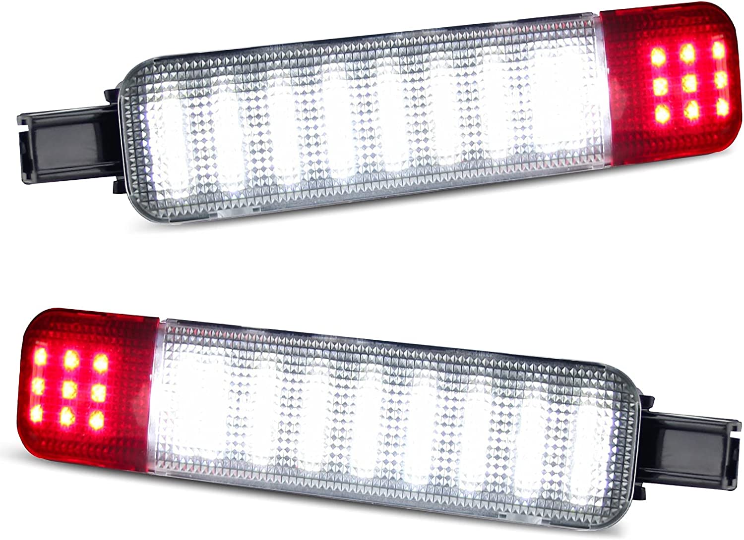 LED Interior Door Panel Light Courtesy Lamp Assembly White & Red Compatible with C/K Silverado/Sierra 1500 2500 3500 Suburban Tahoe Avalanche Yukon Escalade Hum-mer H2 - Delicate Leather