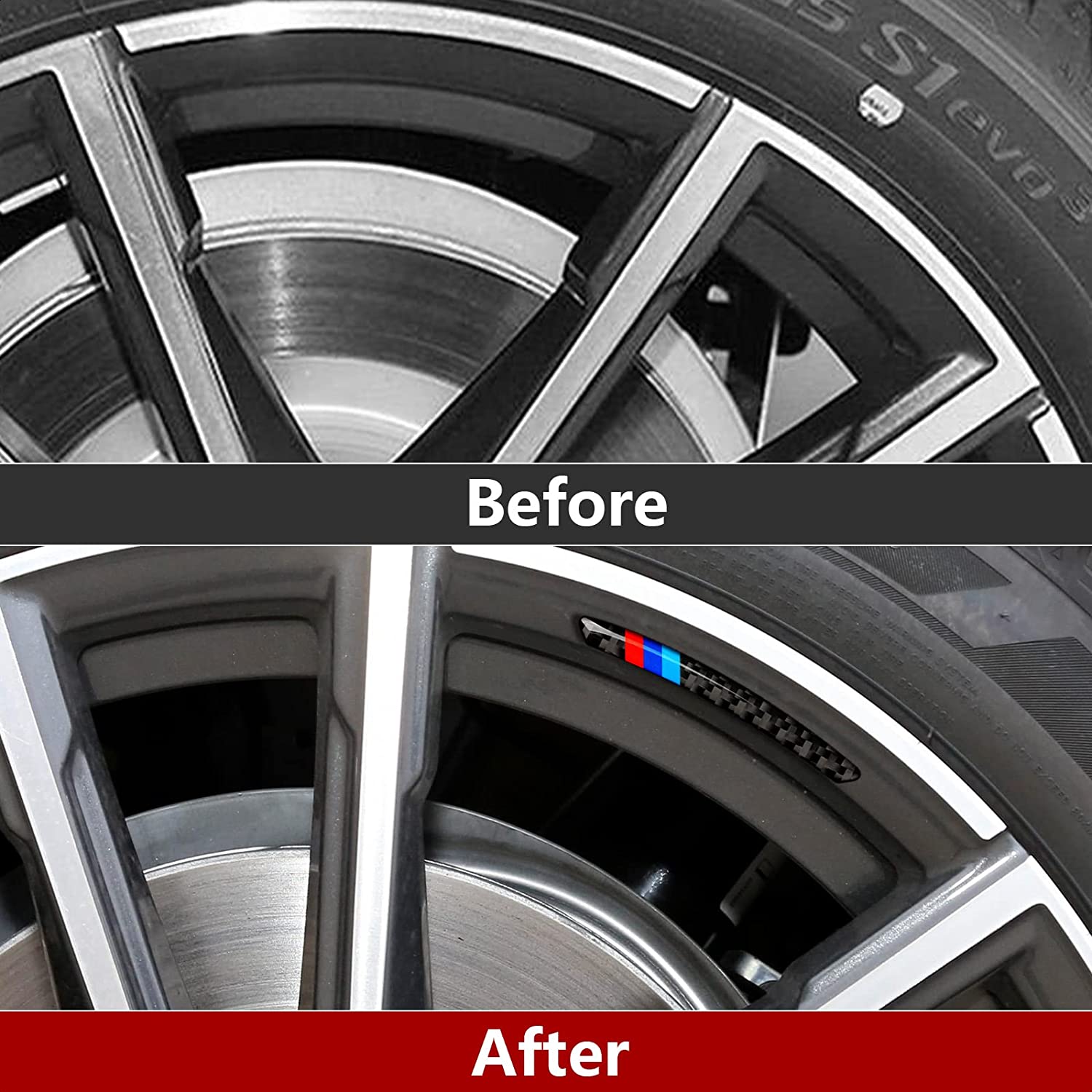 4PCS Universal Car Wheel Center Emblems Sticker Cover Carbon Fiber Wheel Protection Decal Trim Wheel Decoration fit for Series X1 X2 X3 X4 X5 X6 Accessories - Delicate Leather