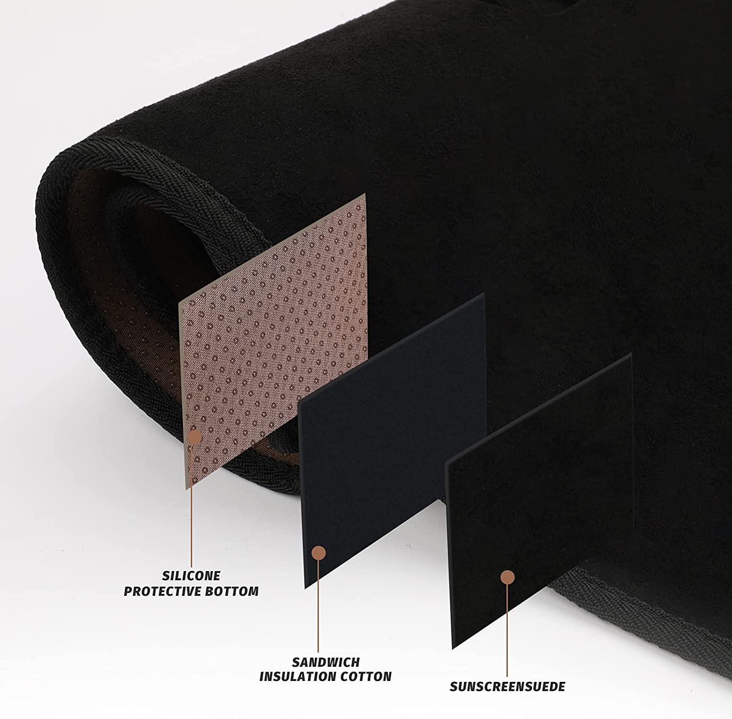 Dashboard Cover Dash Mat Compatible with 2007 2008 2009 2010 2011 Camry Accessories Dash Covers - Delicate Leather