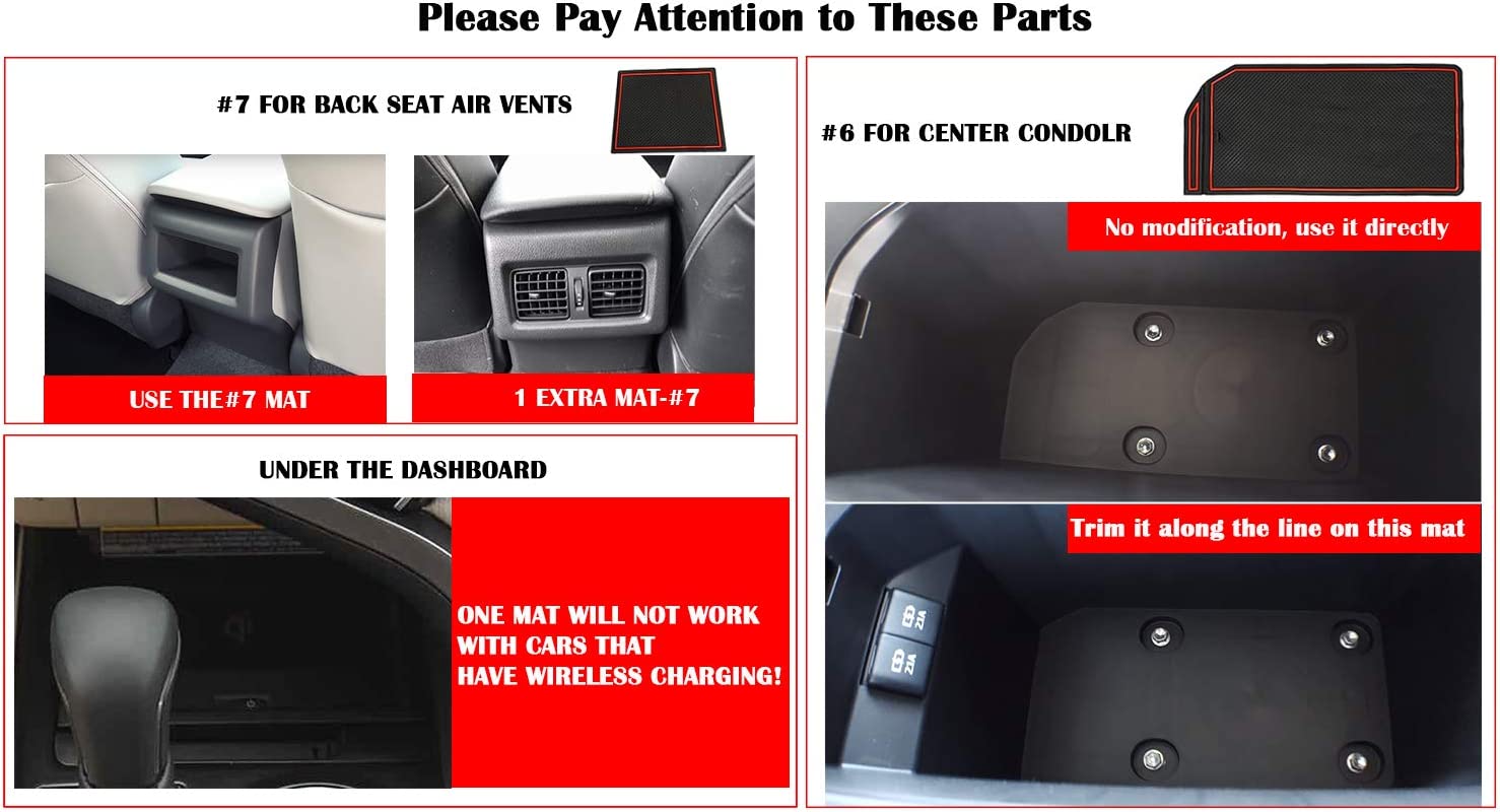Anti Dust Mats for Camry Accessories 2018 2019 2020 2021 2022 2023 Custom Fit Door Pocket Liners Cup Holder Pads Console Mats(16pcs/Set) - Delicate Leather