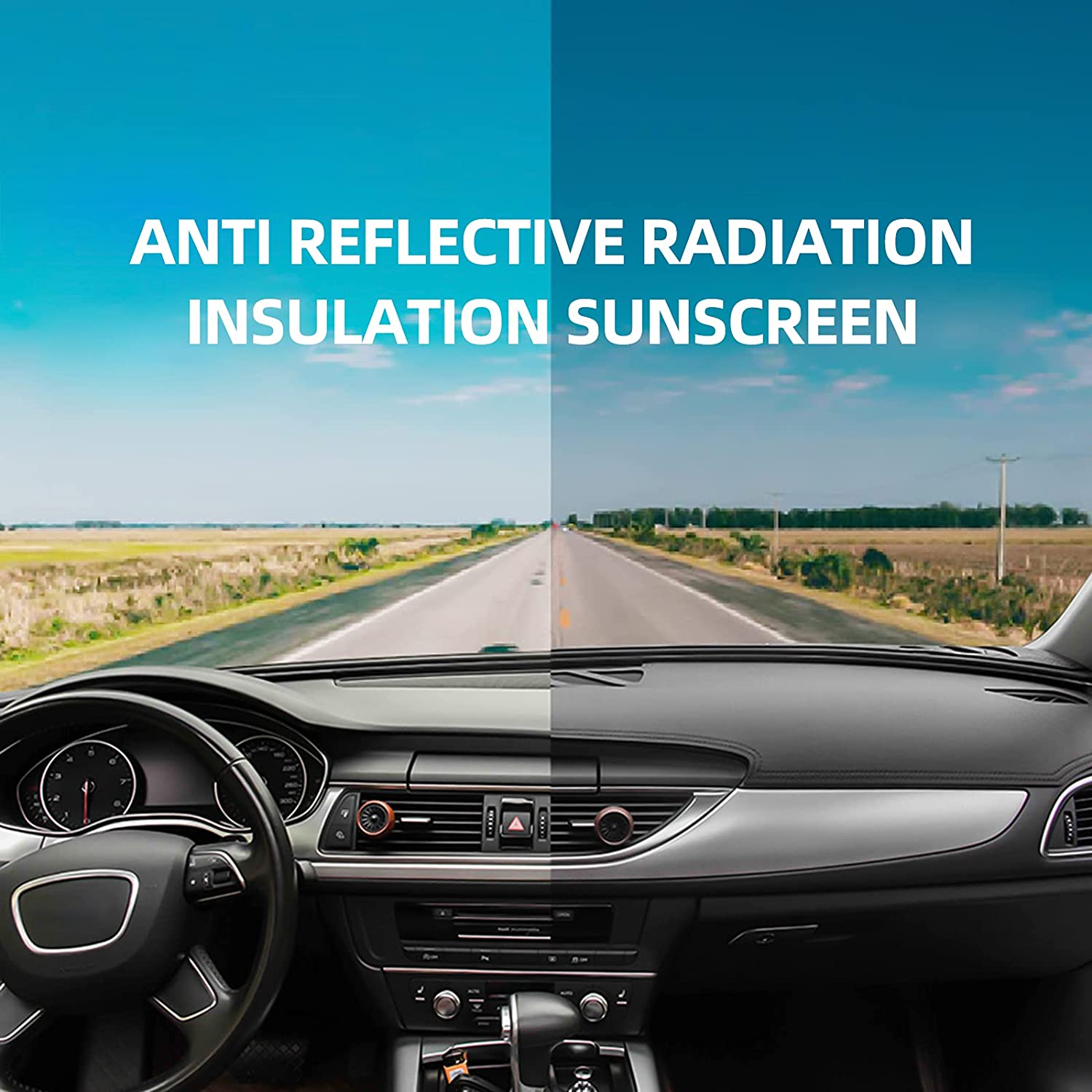 Dash Board Cover PU Dashboard Mat Pad Sun Protection Anti-Vertigo Mat Blanket - Delicate Leather