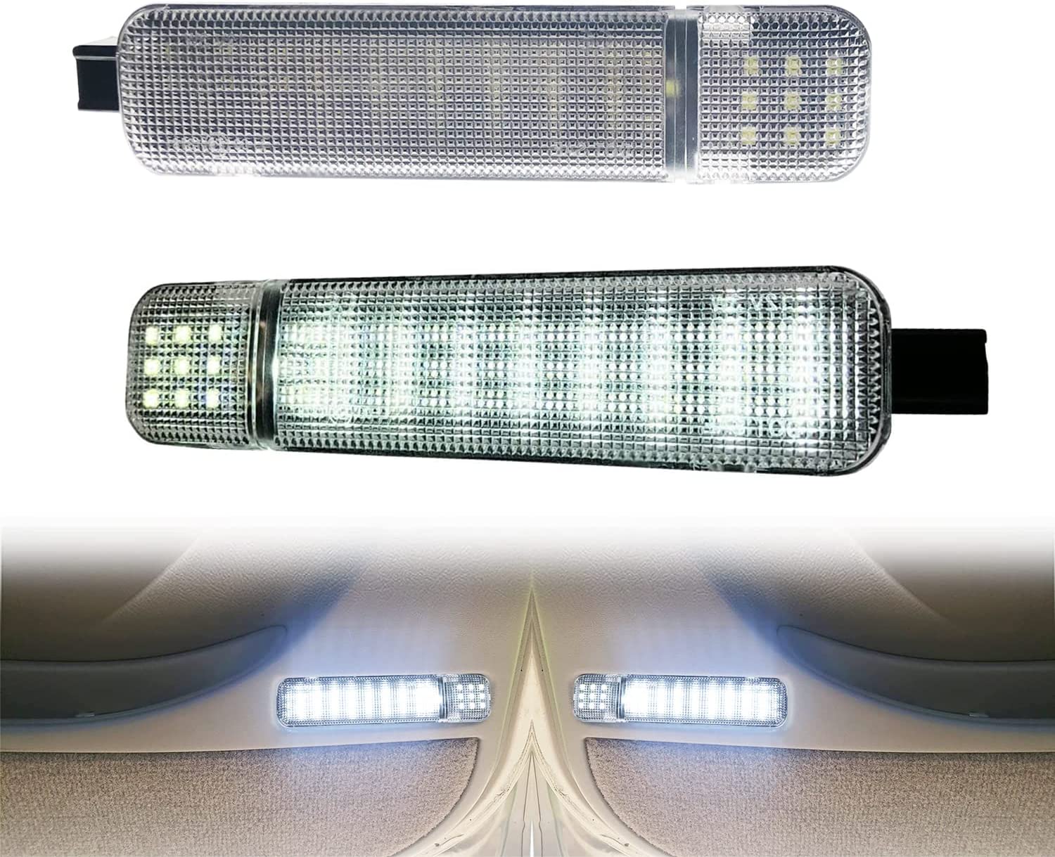 LED Interior Door Lights Courtesy Door Light Assembly Front or Rear Door Reflectors Panel Lights Lamp Compatible with Ford 1999-2007 F250 F350 F450 F550 Super Duty& 2000-2005 Excursion - Delicate Leather