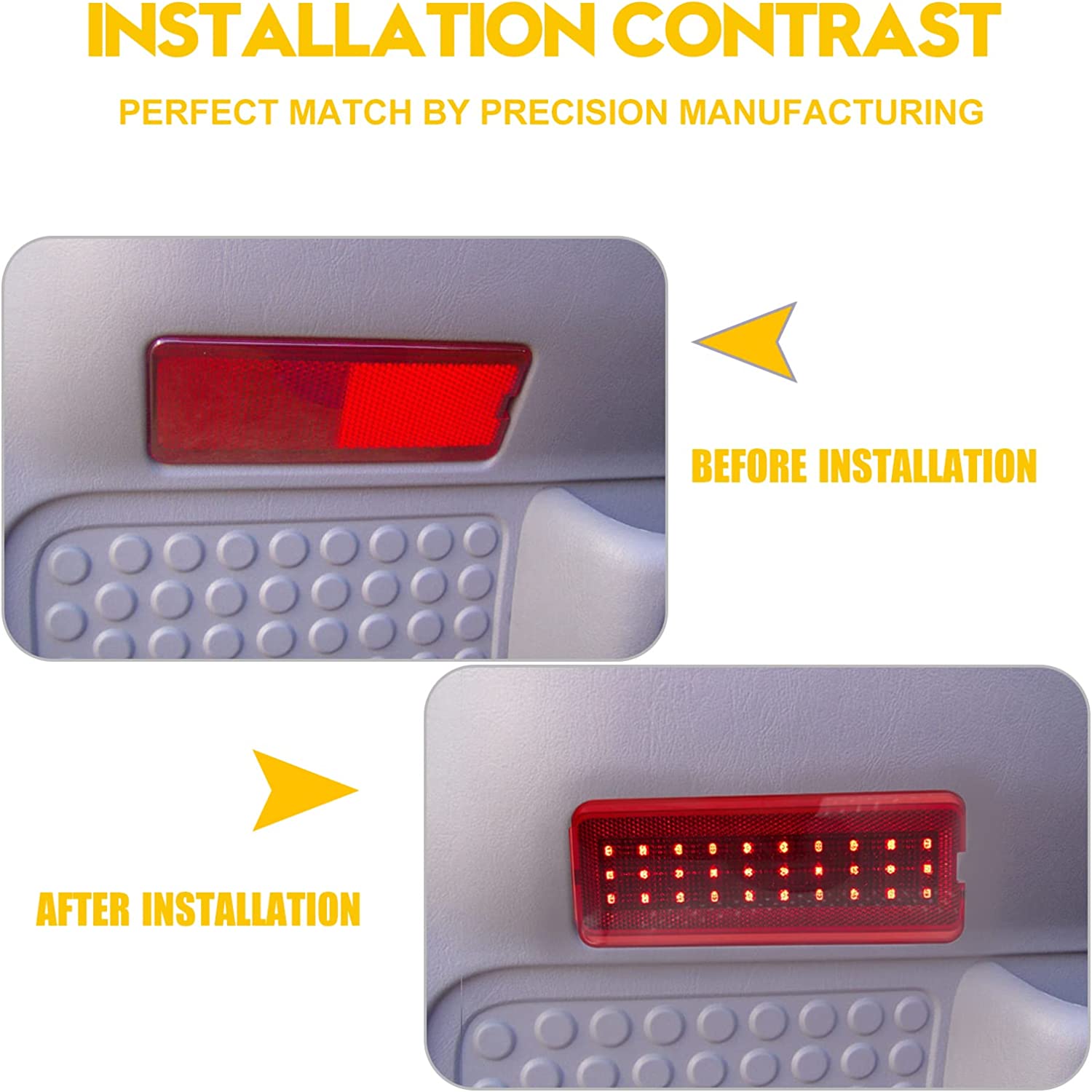 LED Interior Door Reflector Panel Courtesy light Door Light Warning Light Lamp Assembly Compatible with F250 F350 F450 F550 Super Duty 1999-2007& 2000-2005 Excursion),F81Z-2523820-AA,Red - Delicate Leather