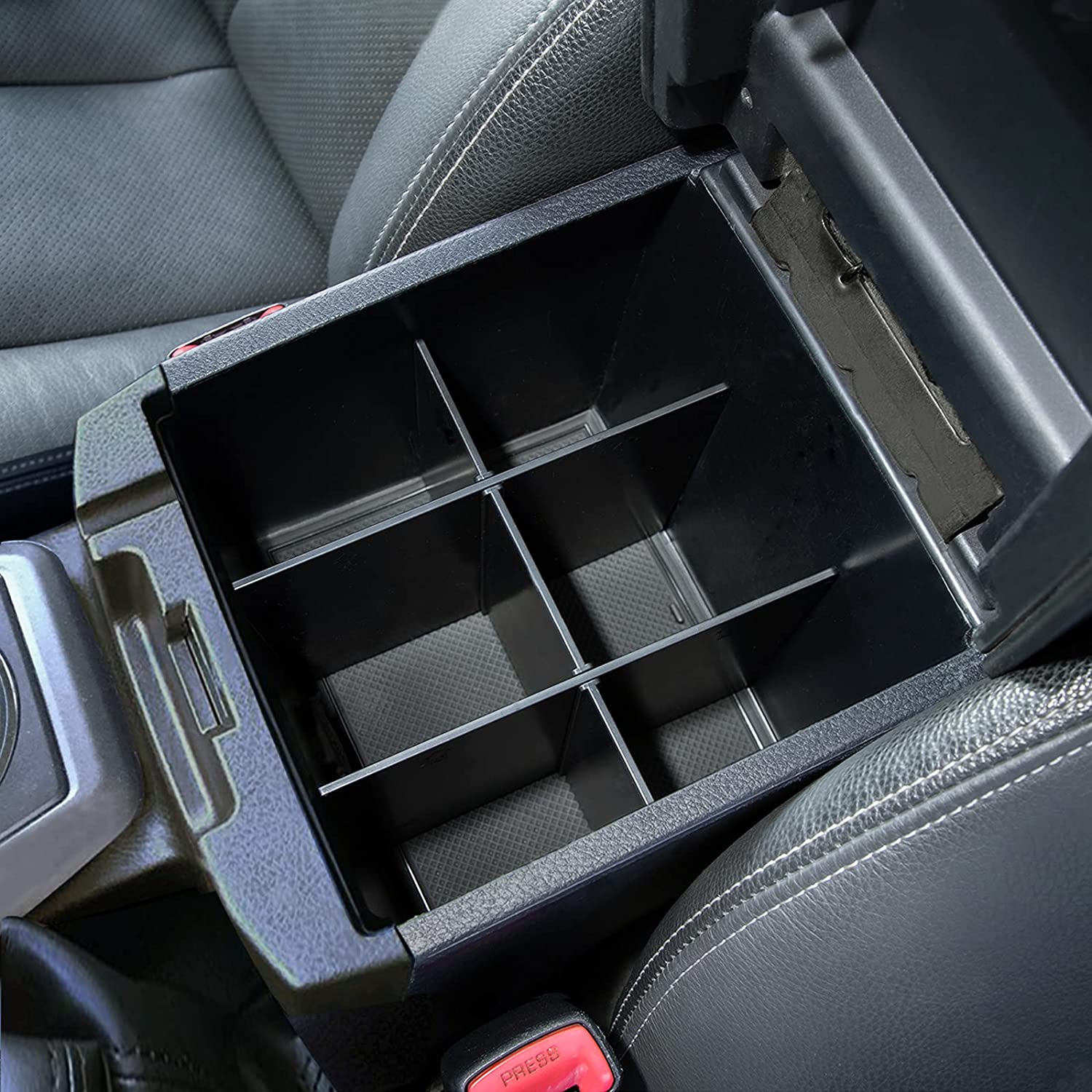 Compatible with 2023 2022 Accessories 2021 2020 2019 2018 2017 2016 Center Console Dividers, Insert Armrest Box ABS Materials Organizer - Delicate Leather