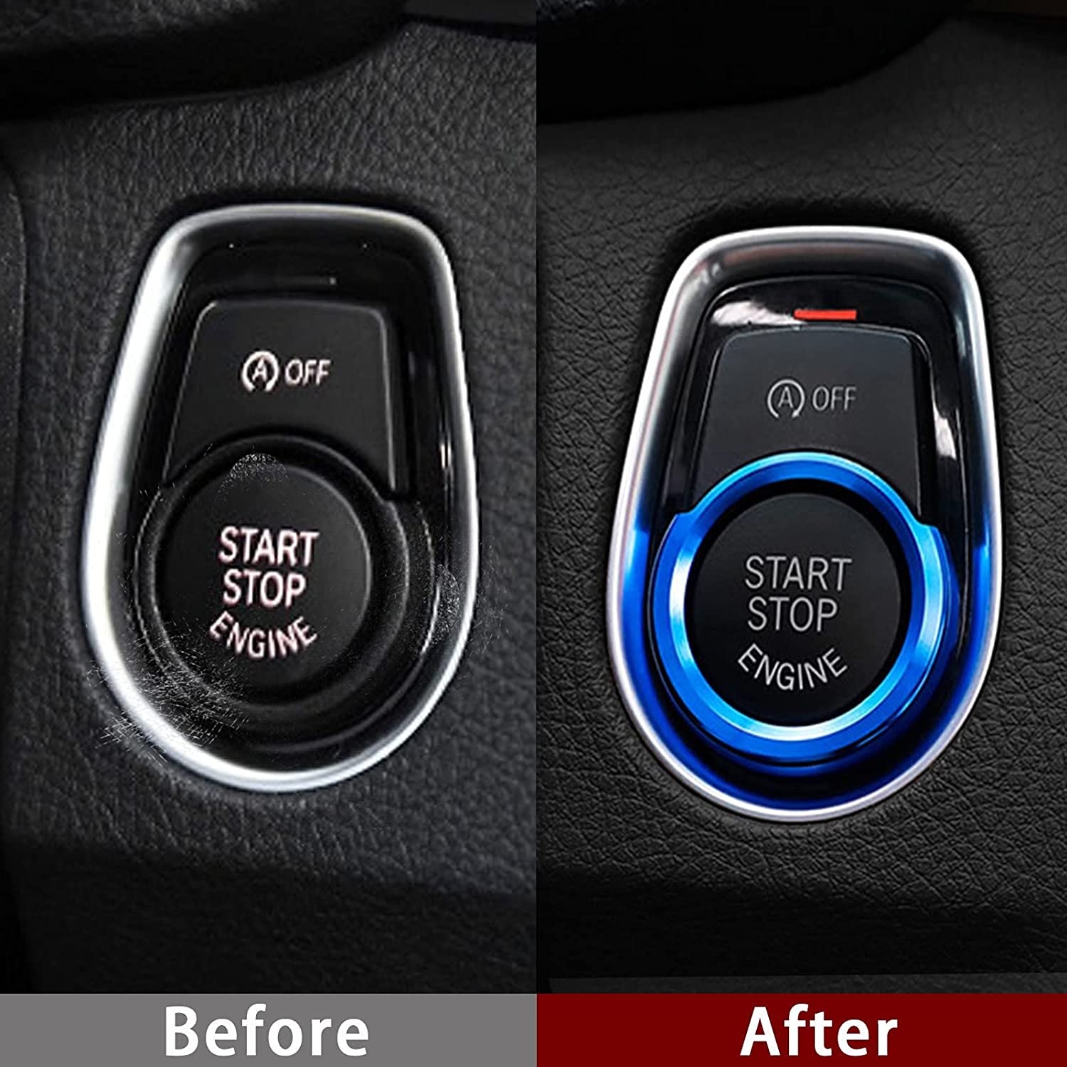 Car Engine Start Stop Button Sticker Decal Compatible with F20 F22 F30 F31 F34 F32 F33 F36 F48 2 3 4 Series X1 Accessories - Delicate Leather