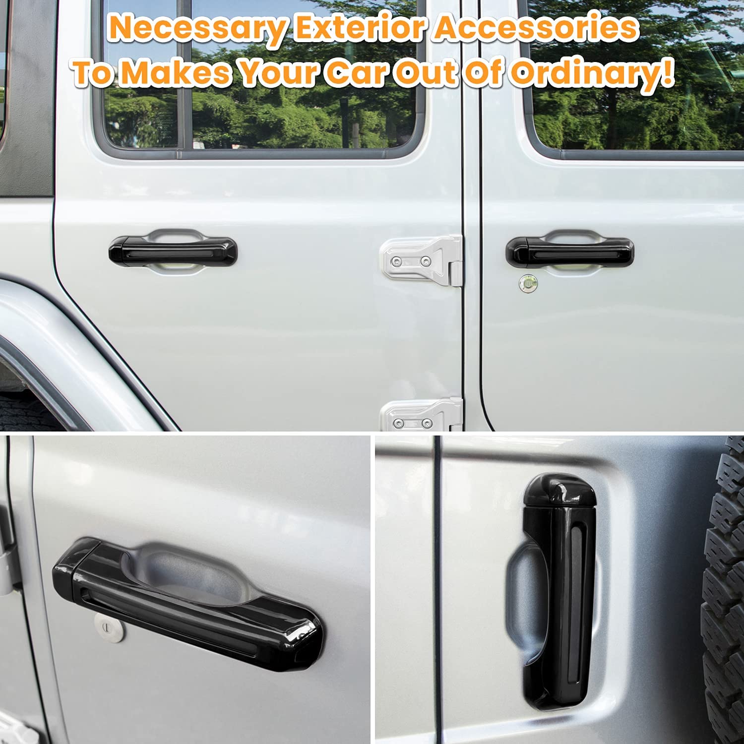 Door Handle Inserts Cover Trim+Tailgate Handle Cover for 2018-2022 Jeep Wrangler JL JLU Sports Sahara Freedom Rubicon Unlimited Gladiator JT 2-Door & 4-Door Exterior Accessories - Delicate Leather