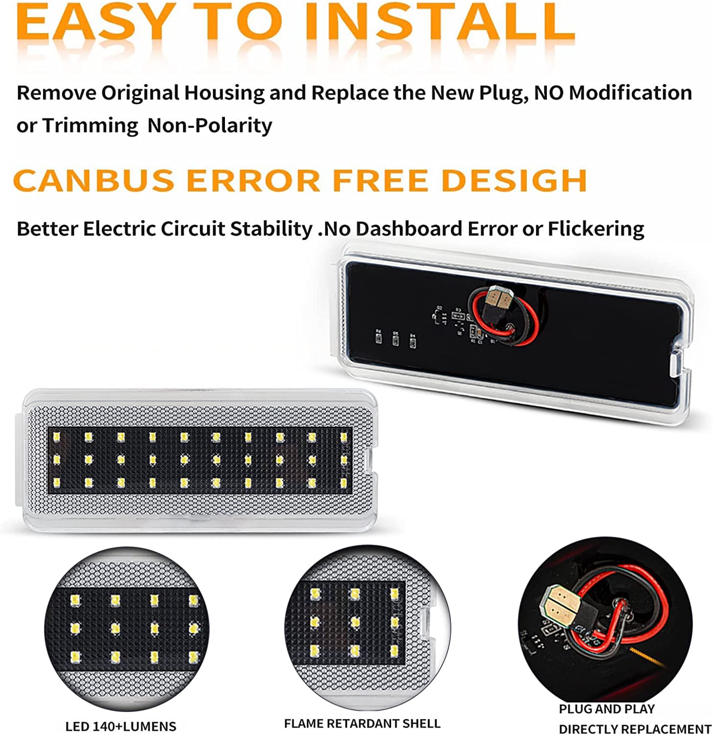 LED Interior Door Lights Courtesy Door Light Assembly Front or Rear Door Reflectors Panel Lights Lamp Compatible with 1999-2007 F250 F350 F450 F550 Super Duty& 2000-2005 Excursion - Delicate Leather