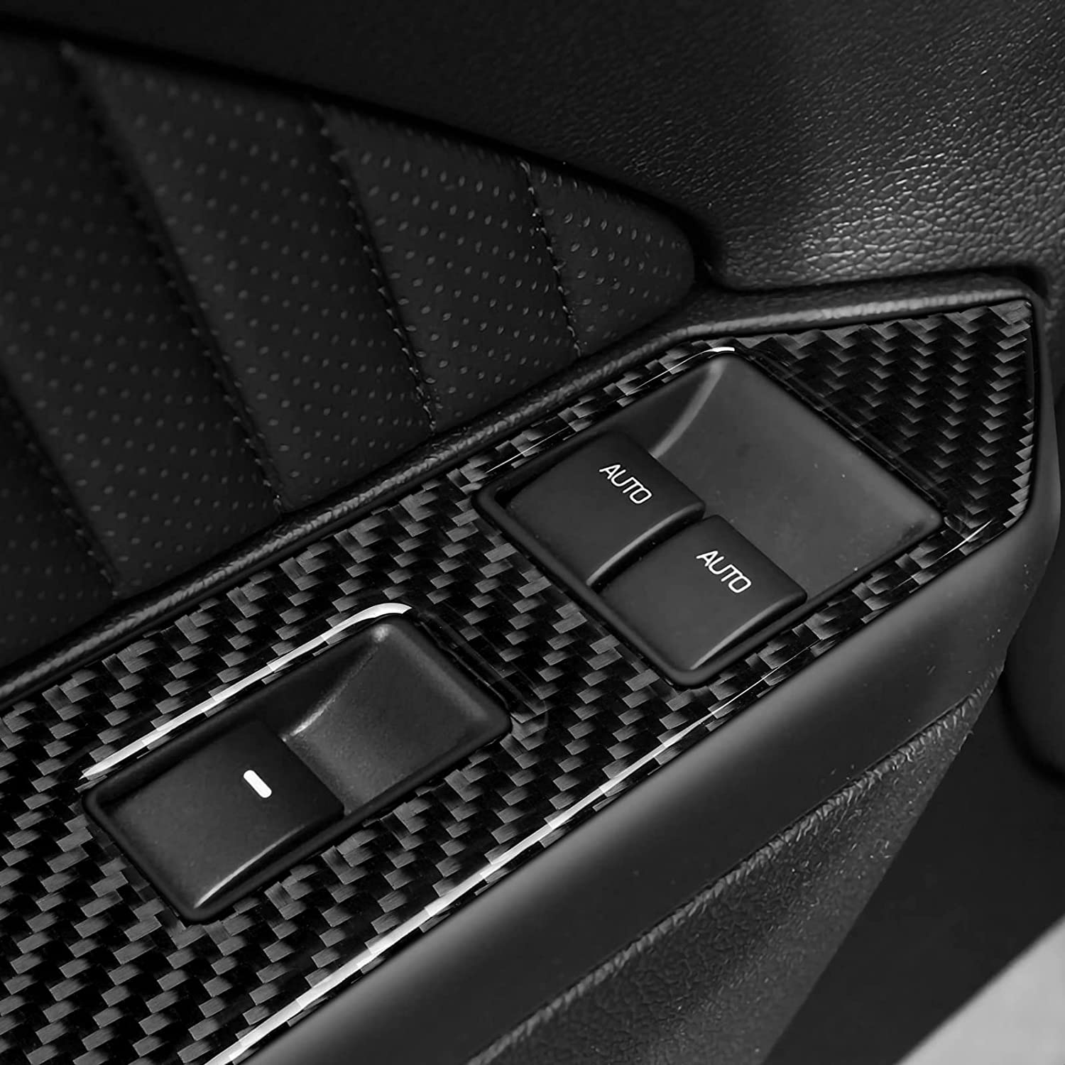 Carbon Fiber Sticker Decal Car Window Lift Switch Cover Interior Trim Cover for Mustang GT 2005 2006 2007 2008 2009 S197 Accessories - Delicate Leather