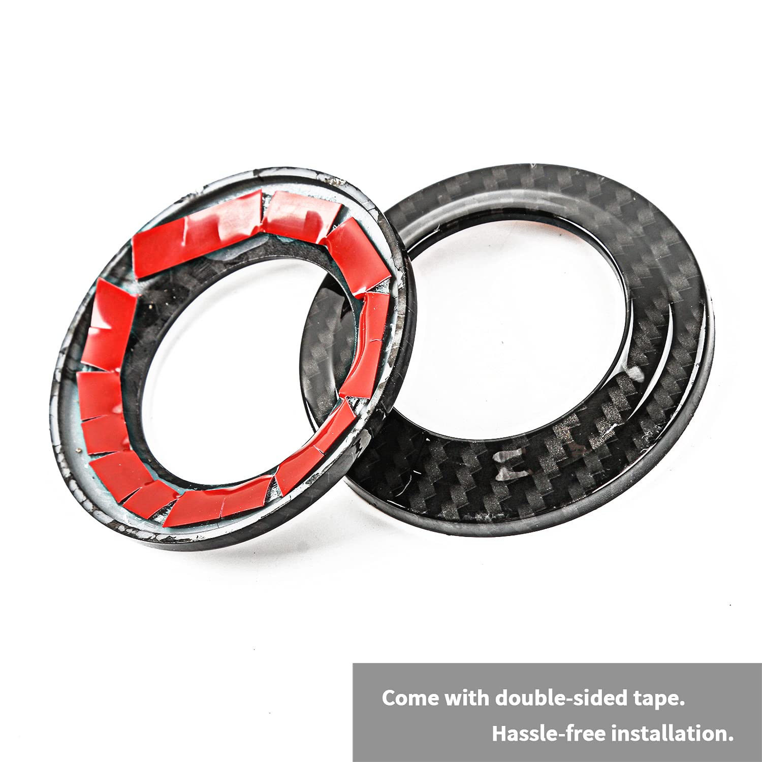 A Pillar Speaker Decoration Cover Trim, ABS Carbon Fiber Interior Accessories Compatible with 2007-2014 Wrangler JK - Delicate Leather