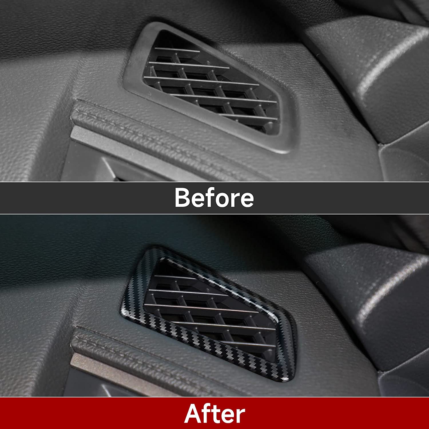 Air Vent Outlet Decals Compatible with 2016 2017 2018 2019 2020 2021 Civic 10th Gen Accessories ABS Carbon Fiber Interior Sticker - Delicate Leather