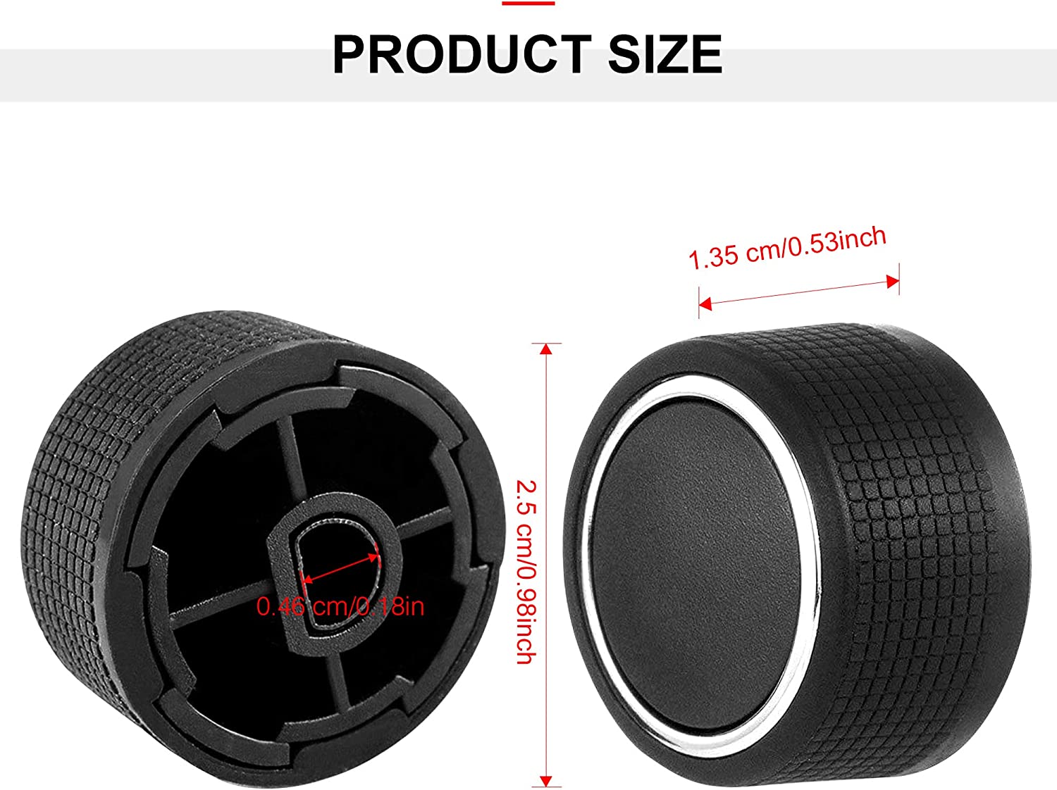 Replacement GM 22912547 Rear Radio Volume Control Knob Button,AC Dash Button Stickers Repair Kit for Select GM Vehicles for 07-14 - Delicate Leather