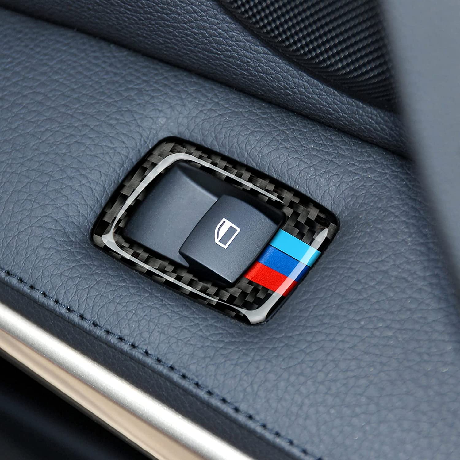 Car Window Lift Switch Sticker Decal Carbon Fiber Trim fits for E92 E93 Coupe Convertible Accessories - Delicate Leather