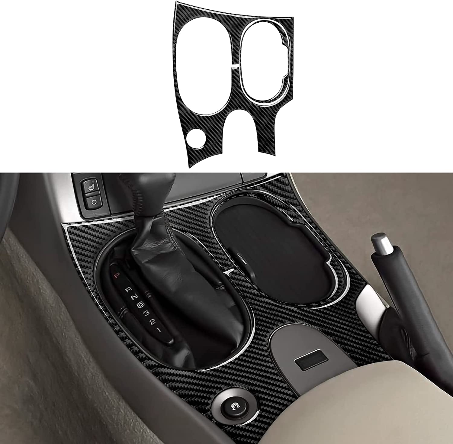 Car Engine Start Stop Button Sticker Decal Carbon Fiber Interior Trim Cover Compatible with C6 2005 2006 2007 Accessories - Delicate Leather