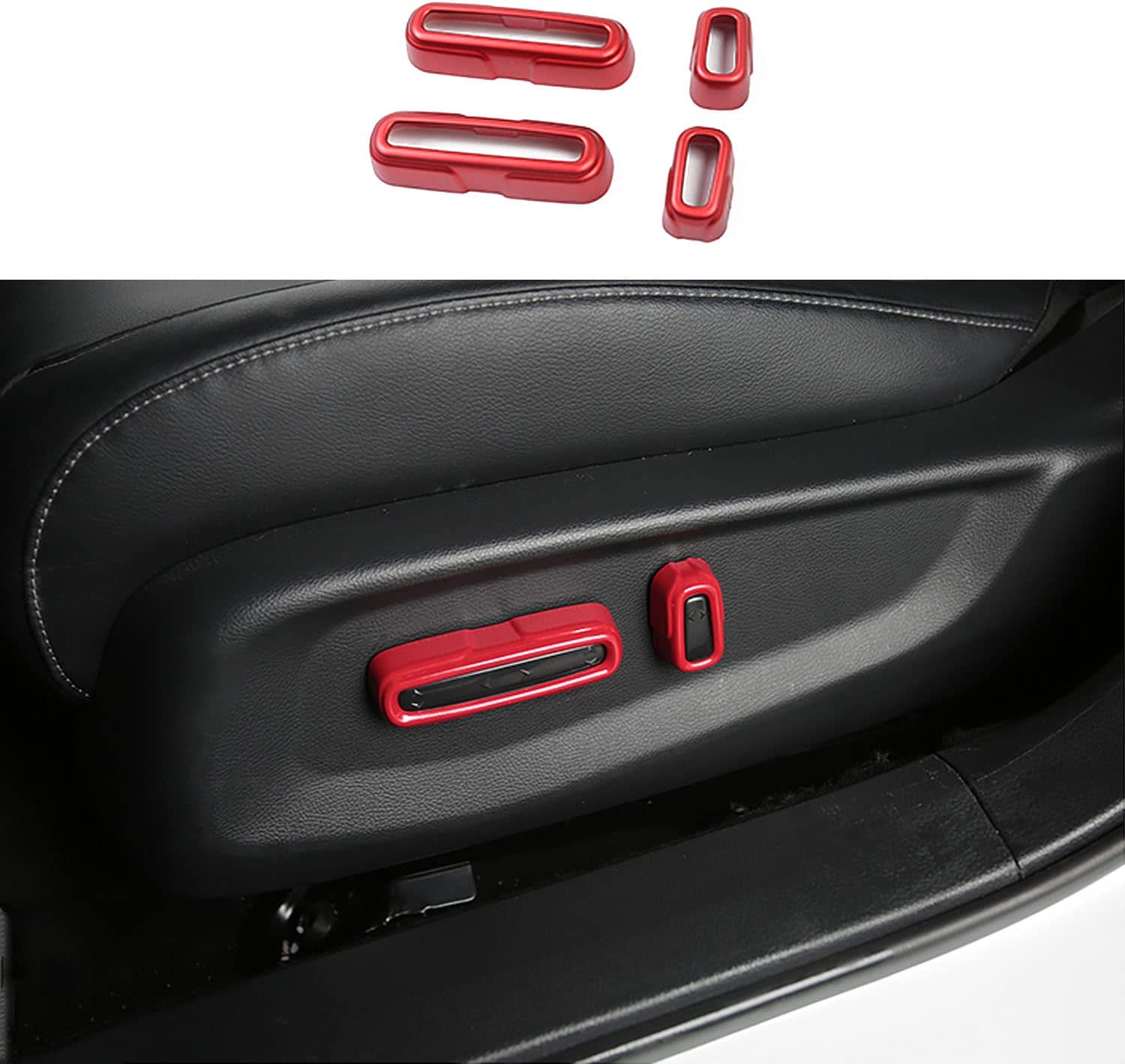 Accord Front Seats Control Knob Covers Decoration ABS Material Compatible with 10th Gen Accord 2018 2019 2020 2021 Interior Decoration Red Style 4PCS - Delicate Leather