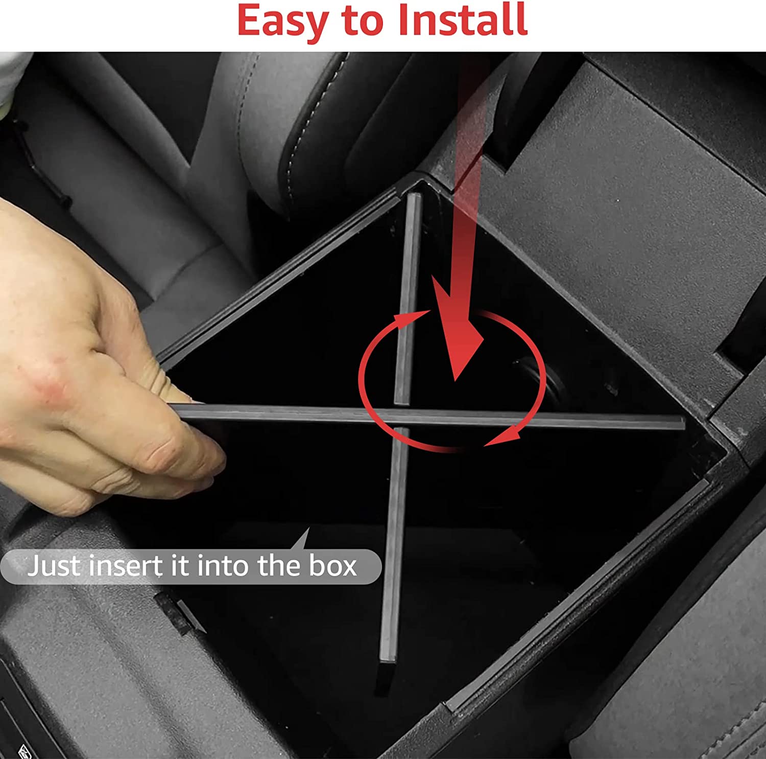 Center Console Organizer Accessories Compartment Dividers Insert Armrest Storage Box - Delicate Leather