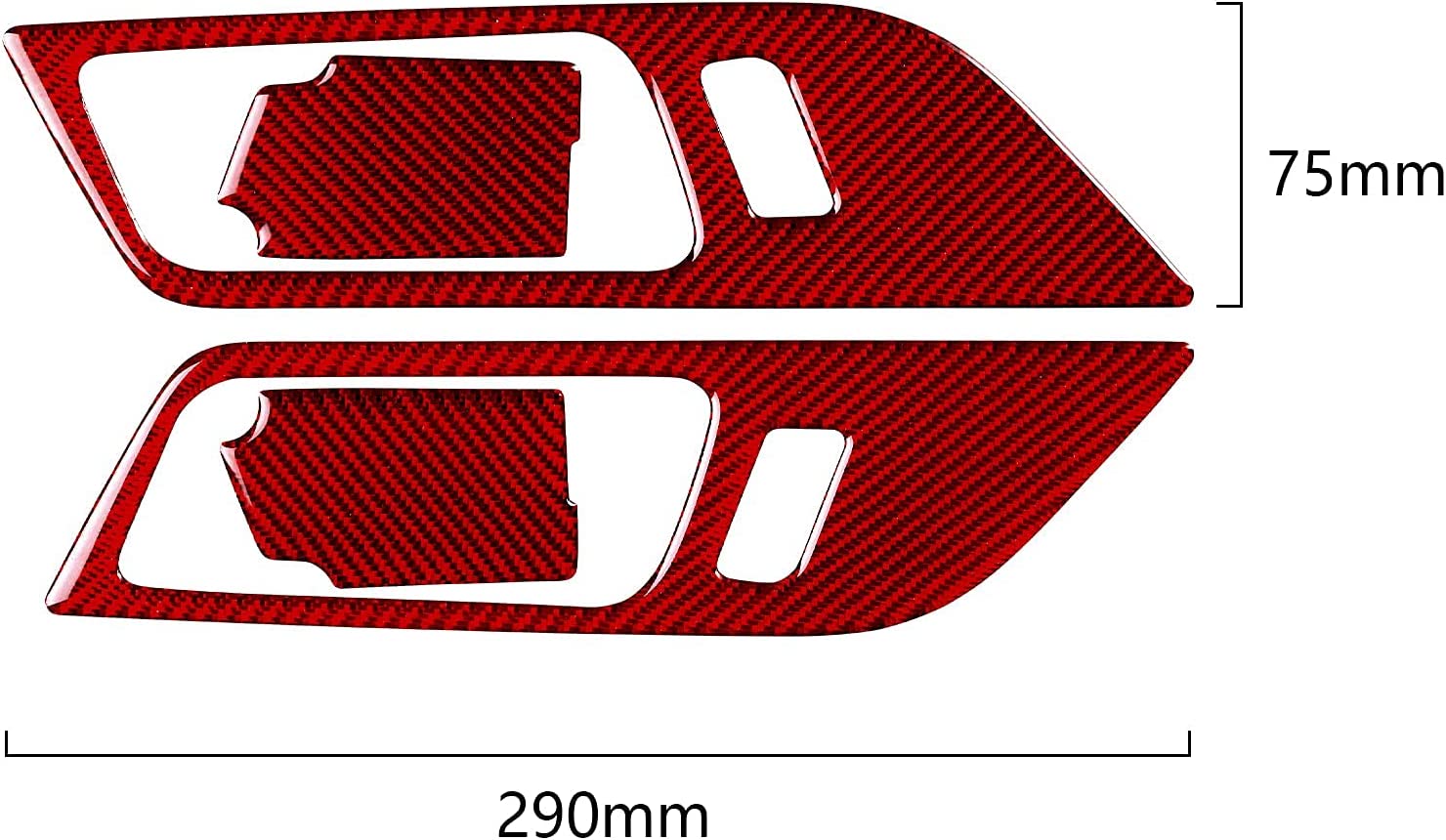 Carbon Fiber Car Interior Door Handles Door Bowl Trim Sticker Decal Cover for Ford Mustang 2015 2016 2017 2018 2019 2020 Accessories - Delicate Leather