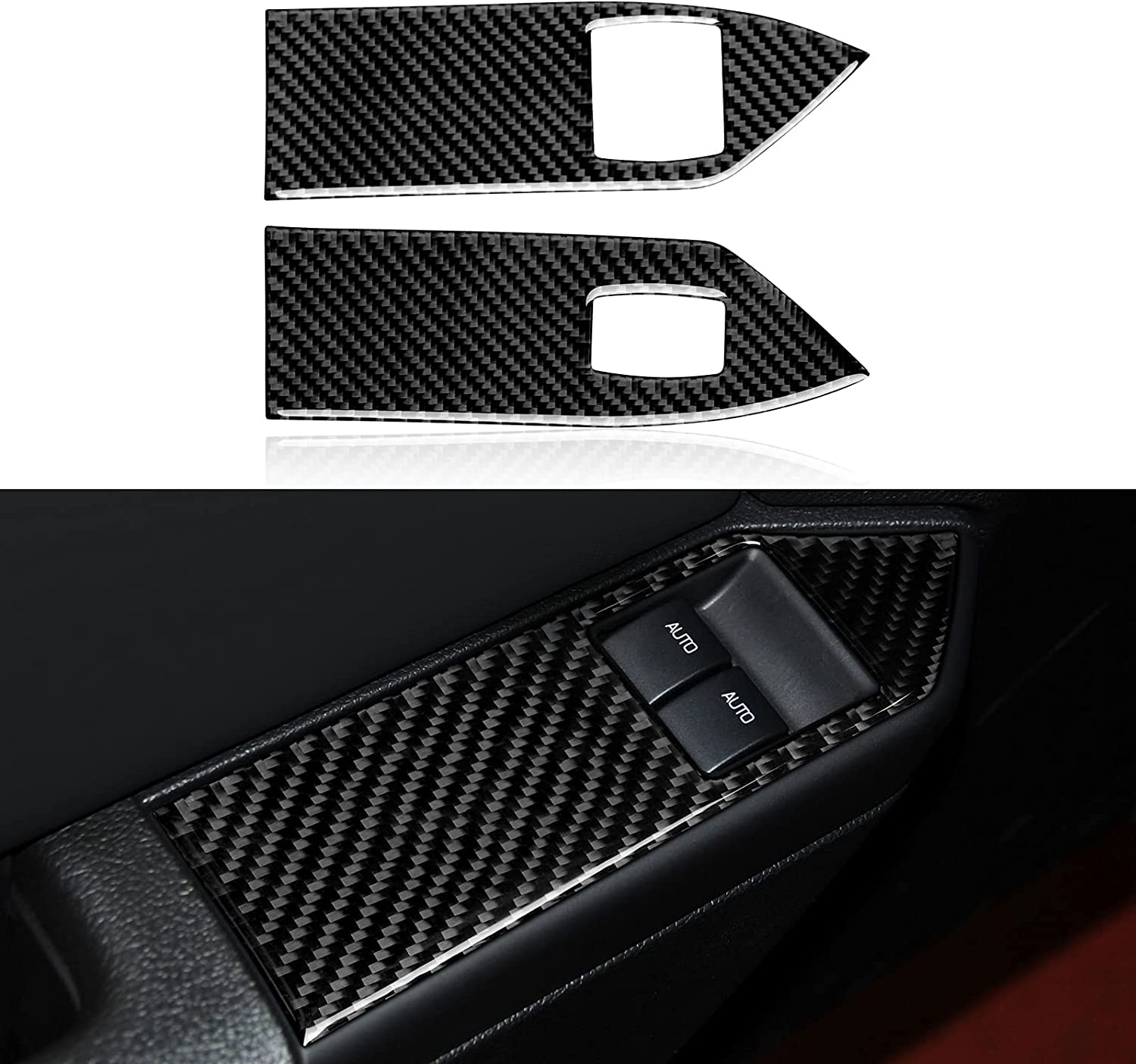 Car Window Lift Switch Sticker Decal Carbon Fiber Interior Trim Cover for GT 2005 2006 2007 2008 2009 S197 Accessories - Delicate Leather