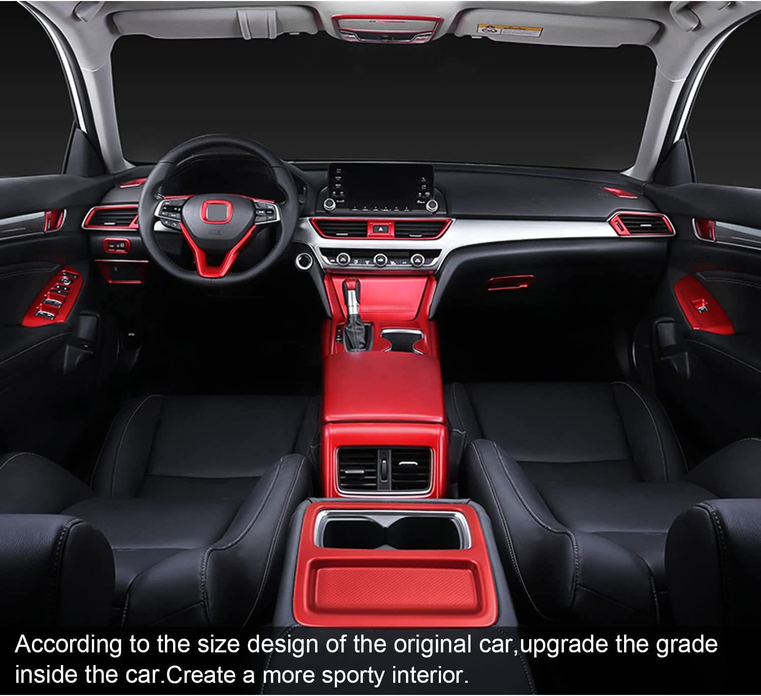 Accord Front Seats Control Knob Covers Decoration ABS Material Compatible with 10th Gen Accord 2018 2019 2020 2021 Interior Decoration Red Style 4PCS - Delicate Leather