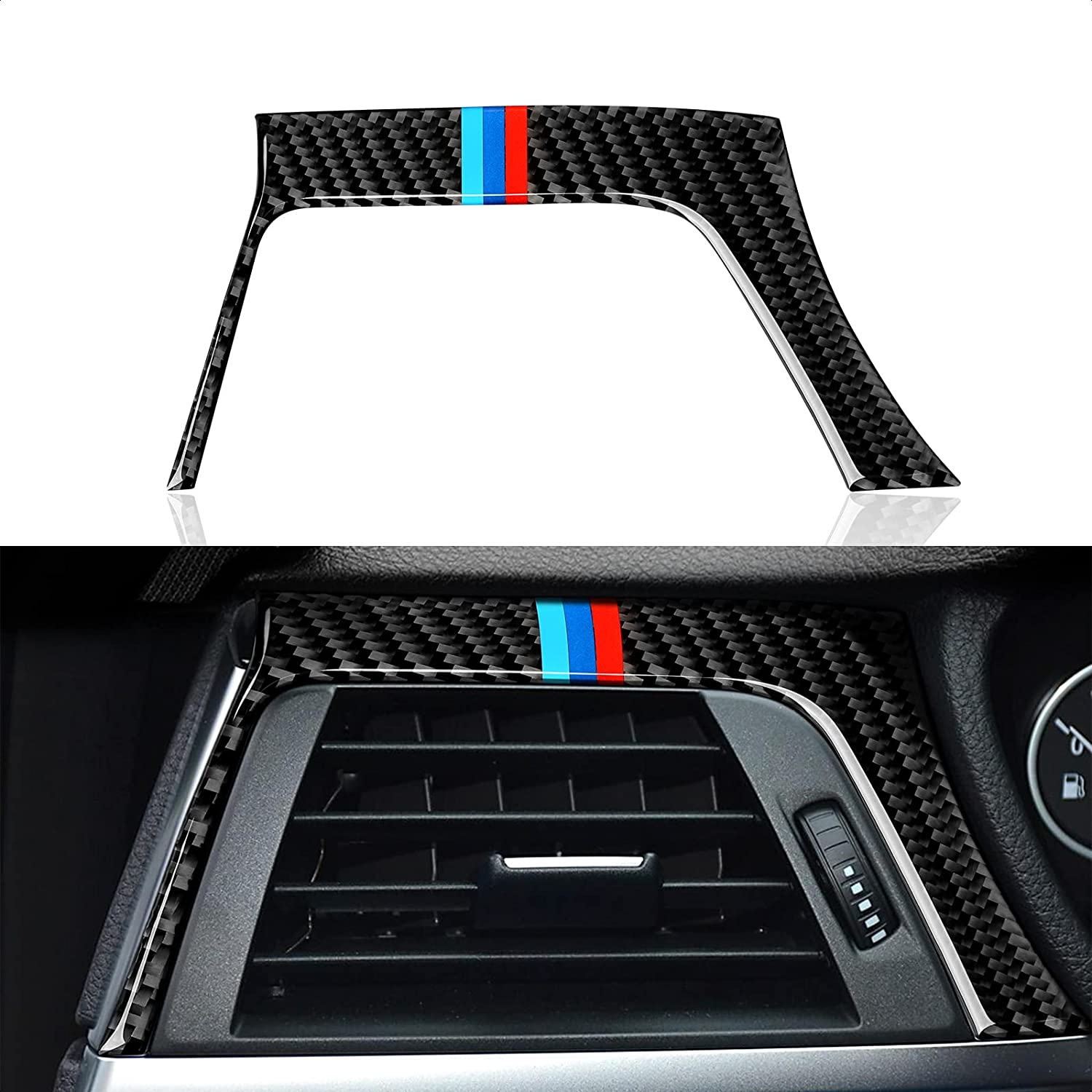 8PCS Car Air Vent Decal Carbon Fiber Sticker Trim Cover Compatible with 3 4 Series Accessories (B) -- ONLY for F30 (2016-2019), F32 F34 (2017-2019) - Delicate Leather