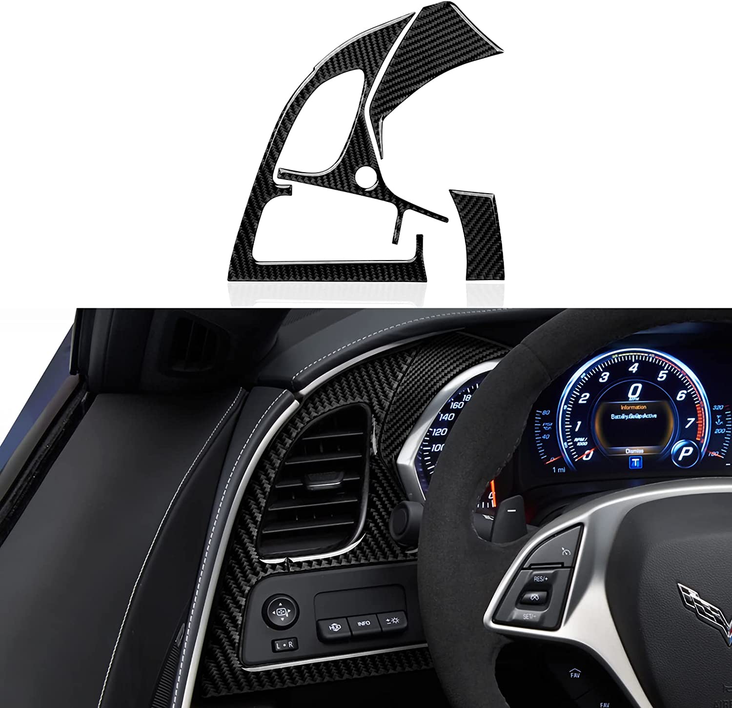 C7 Car Side Eair Vent Sticker Decal Carbon Fiber Interior Trim Accessories Cover for C7 2014 2015 2016 2017 2018 2019 - Delicate Leather