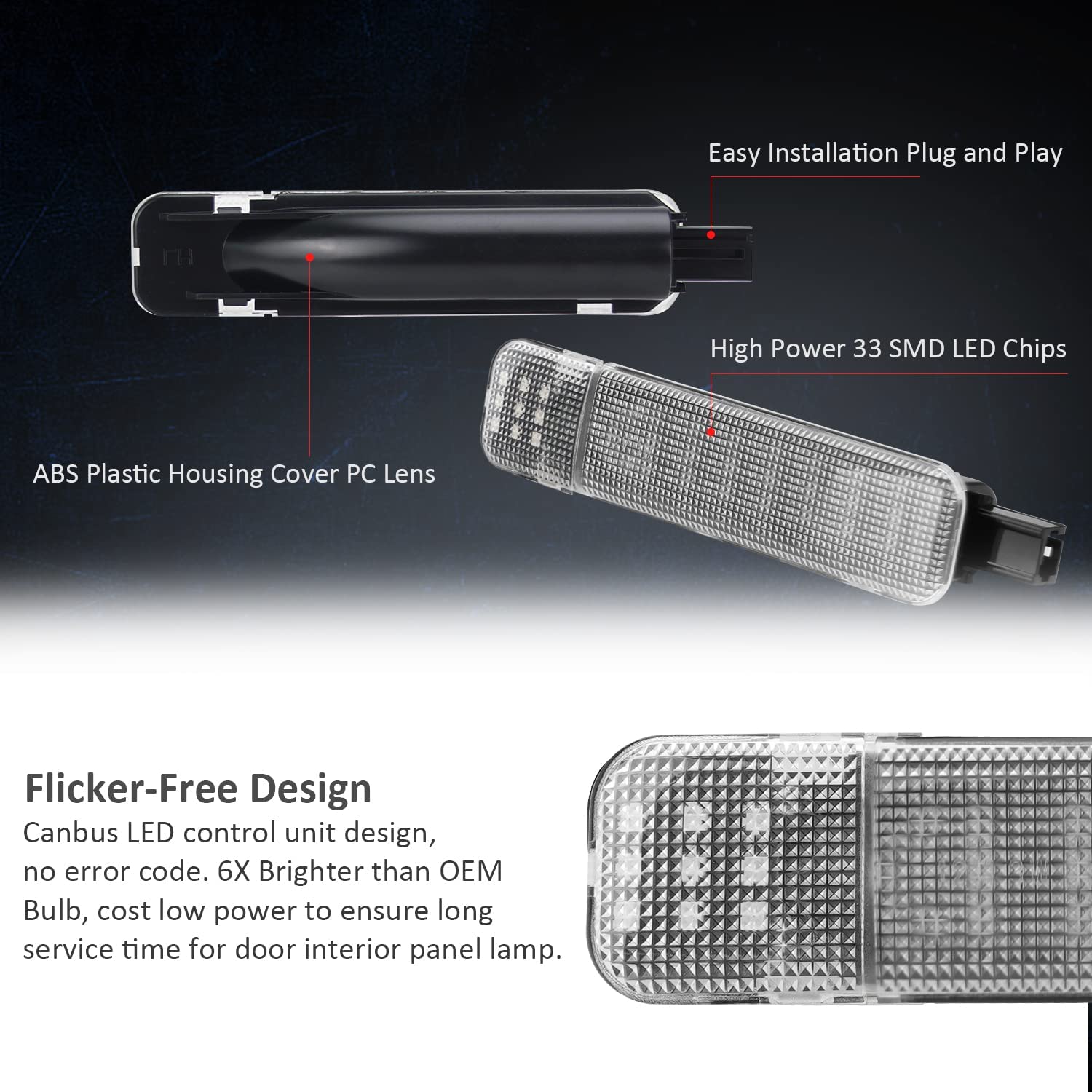 RGB LED Interior Door Panel Courtesy Light Multi-Color Door Lights Assembly Multi-Color for C/K Silverado/Sierra 1500 2500 3500 Suburban Tahoe Avalanche Yukon Escalade - Delicate Leather