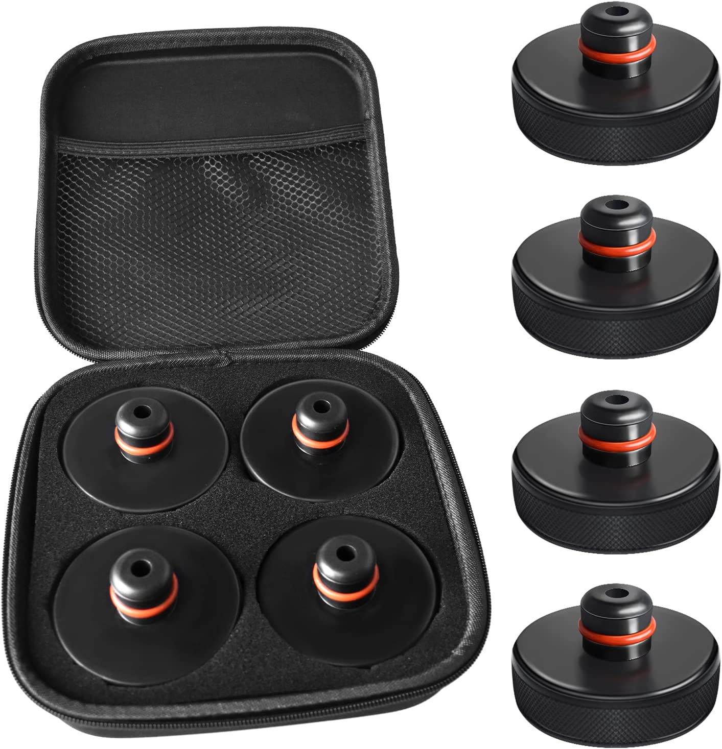 4 Pucks with a Storage Case, Accessories for Vehicles - Delicate Leather