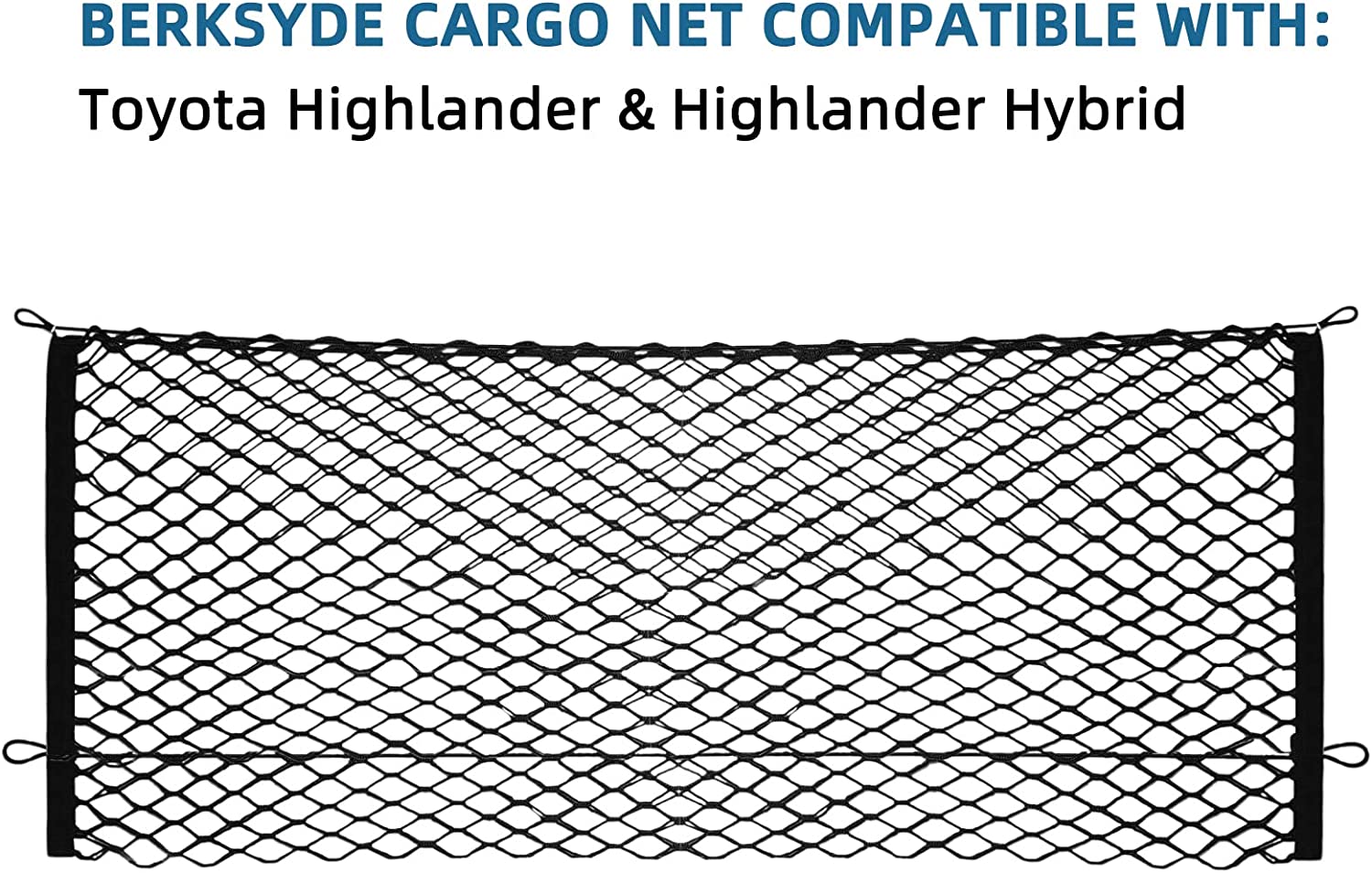 Envelope Style Trunk Cargo Net, Highlander Accessories-Highlander Cargo Net with Metal Hooks, Fit for Highlander 2014-2022 and Highlander Hybrid 2014-2022 Car Accessories - Delicate Leather