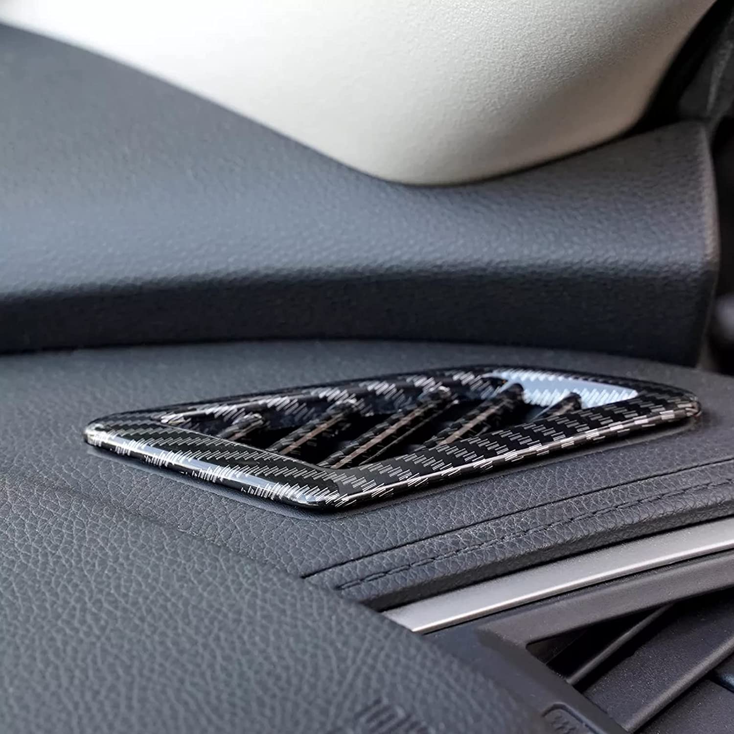 Air Conditioner Outlet Vent Trim Compatible with 2016 2017 2018 2019 2020 2021 Civic 10th Gen Accessories ABS Carbon Fiber Interior Sticker - Delicate Leather