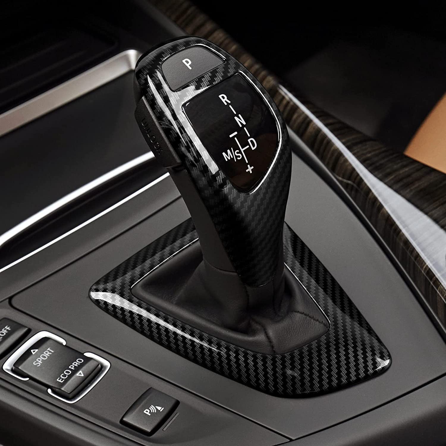 Car Gear Shift Frame Cover Trim Sticker Decals fit for F20 F21 F22 F23 F30 F31 F32 F33 F34 F35 F36 Accessories - Delicate Leather