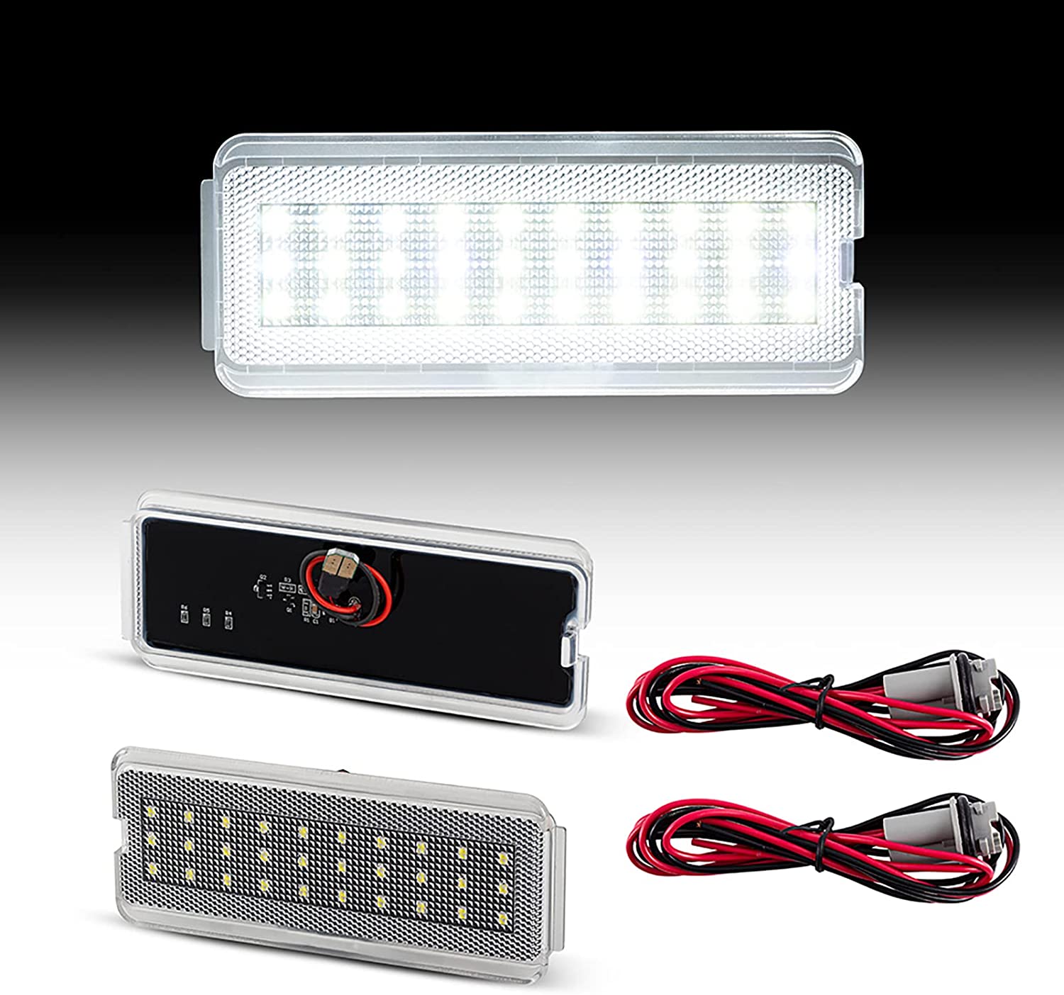 LED Interior Door Lights Courtesy Door Light Assembly Front or Rear Door Reflectors Panel Lights Lamp Compatible with 1999-2007 F250 F350 F450 F550 Super Duty& 2000-2005 Excursion - Delicate Leather