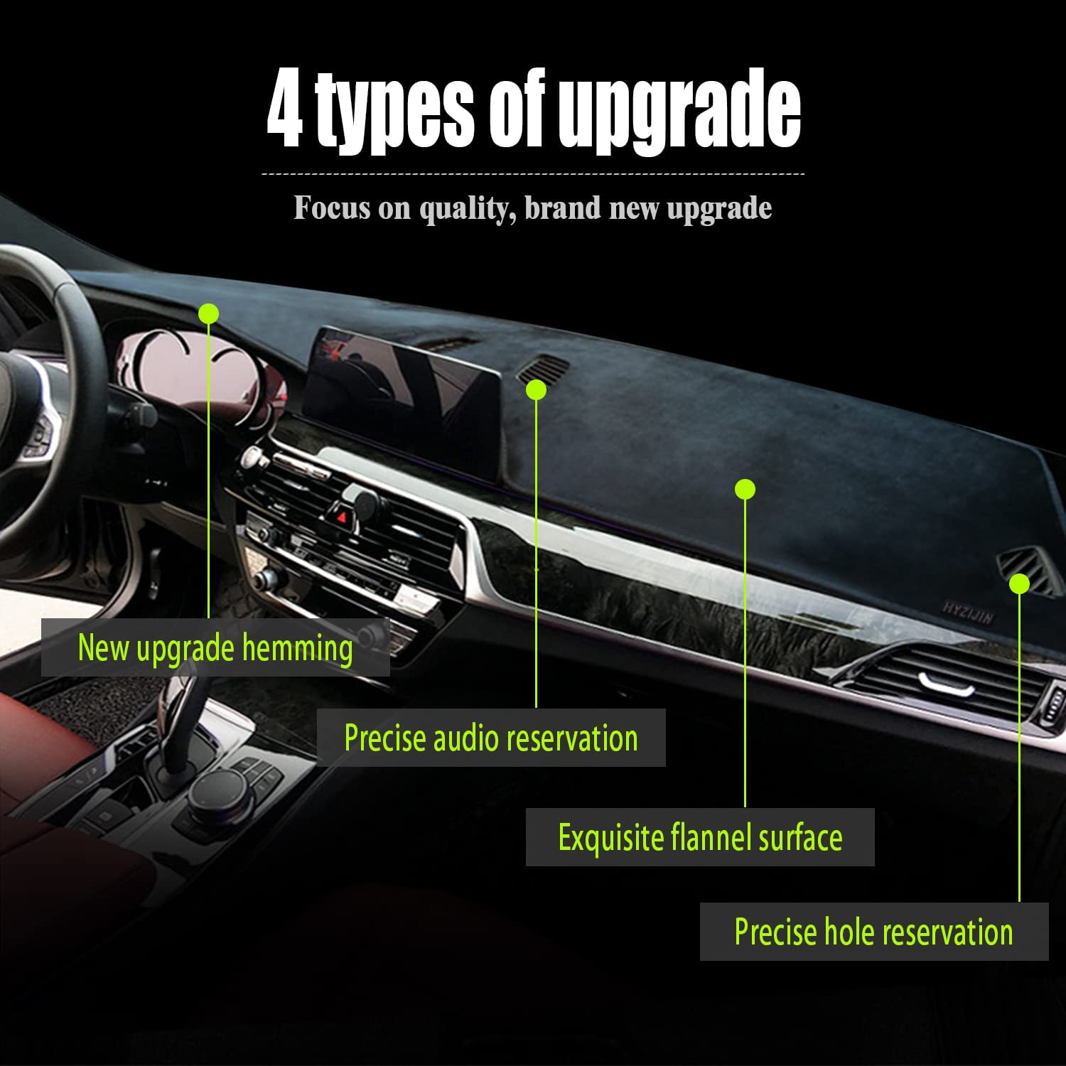 Car Dashboard Dash Board Cover Mat Carpet Compatible for 1 Series F20 2012-2017 Left Hand Drive - Delicate Leather