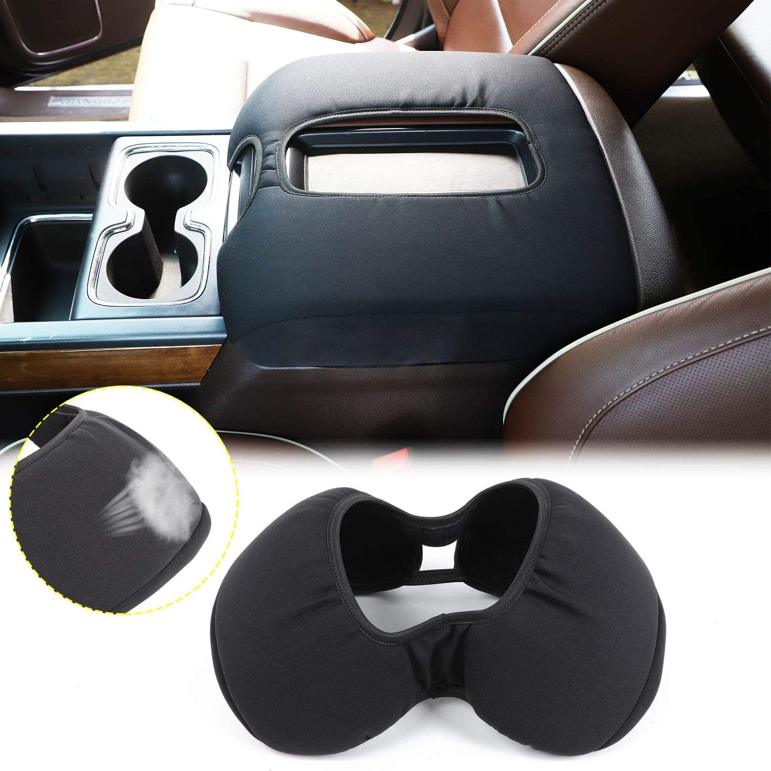 Silverado Center Console Armrest Pad Cover Interior Accessories for Silverado 2014-2017 (Fabric) - Delicate Leather